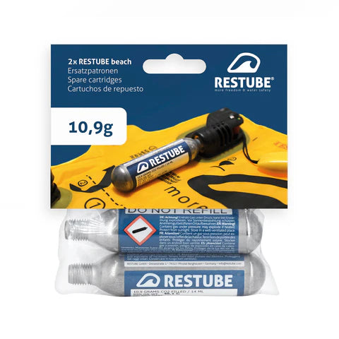 RESTUBE CO₂-Kartusche 10,9g – Original Ersatz für Schwimmen, Urlaub & Wassersport