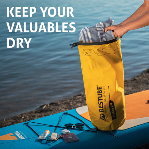 Drybag by RESTUBE – Wasserdichte Outdoor-Tasche für SUP, Kajak & Strand (5L–20L)