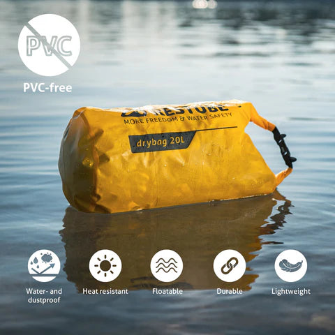 Drybag by RESTUBE – Wasserdichte Outdoor-Tasche für SUP, Kajak & Strand (5L–20L)