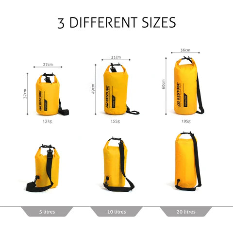 Drybag by RESTUBE – Wasserdichte Outdoor-Tasche für SUP, Kajak & Strand (5L–20L)