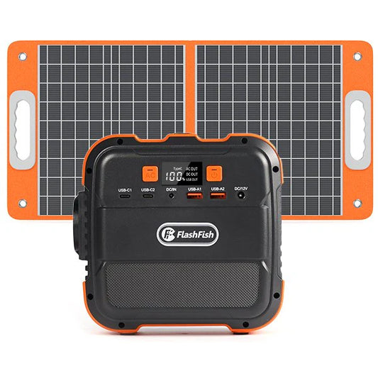 Flashfish A101 Power Set: Tragbare Power Station 98Wh & 60W Solarpanel – Kompakte, zuverlässige Energie für unterwegs