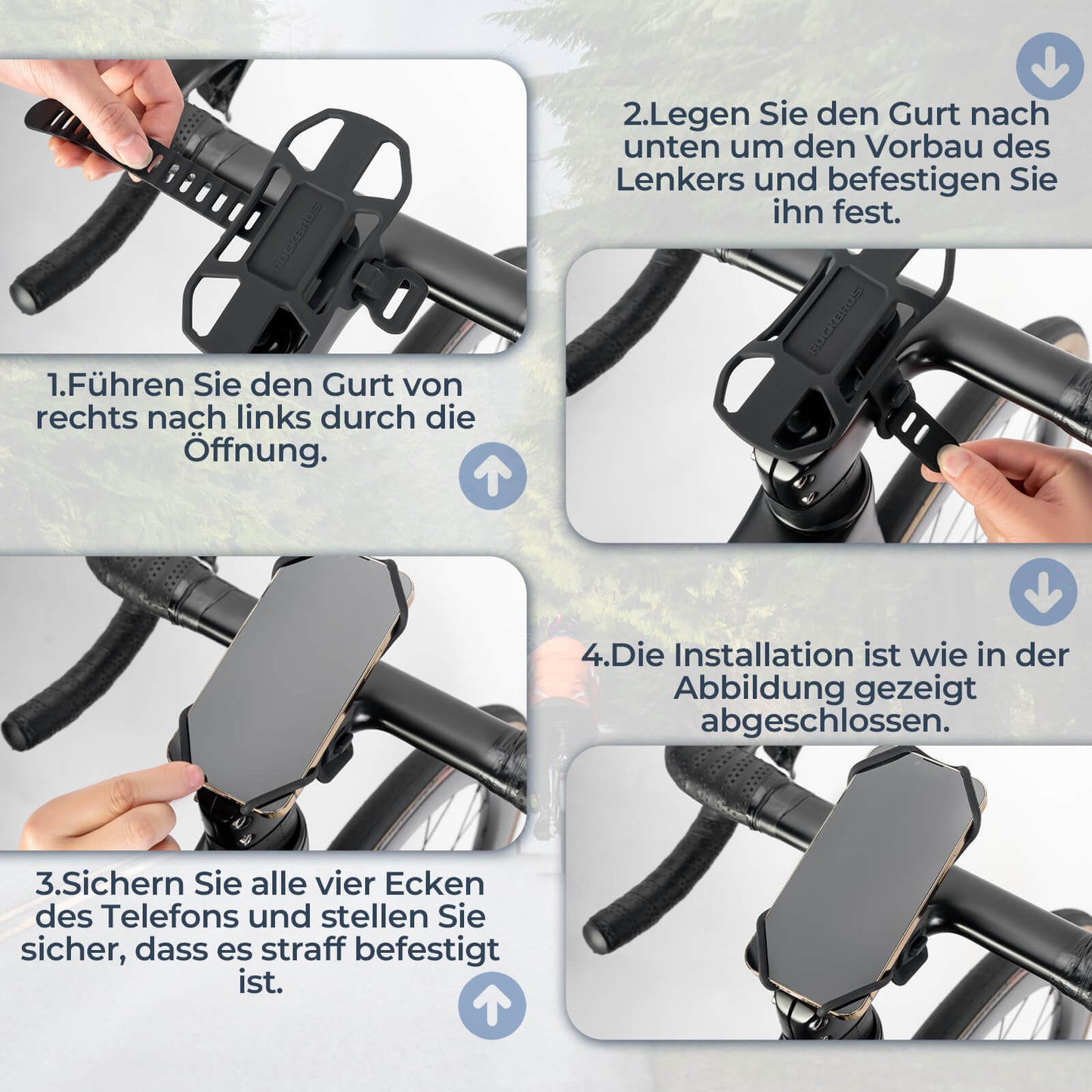 Fahrrad Handyhalterung Stoßdämpfend Kratzfest für 4"-7" Handy