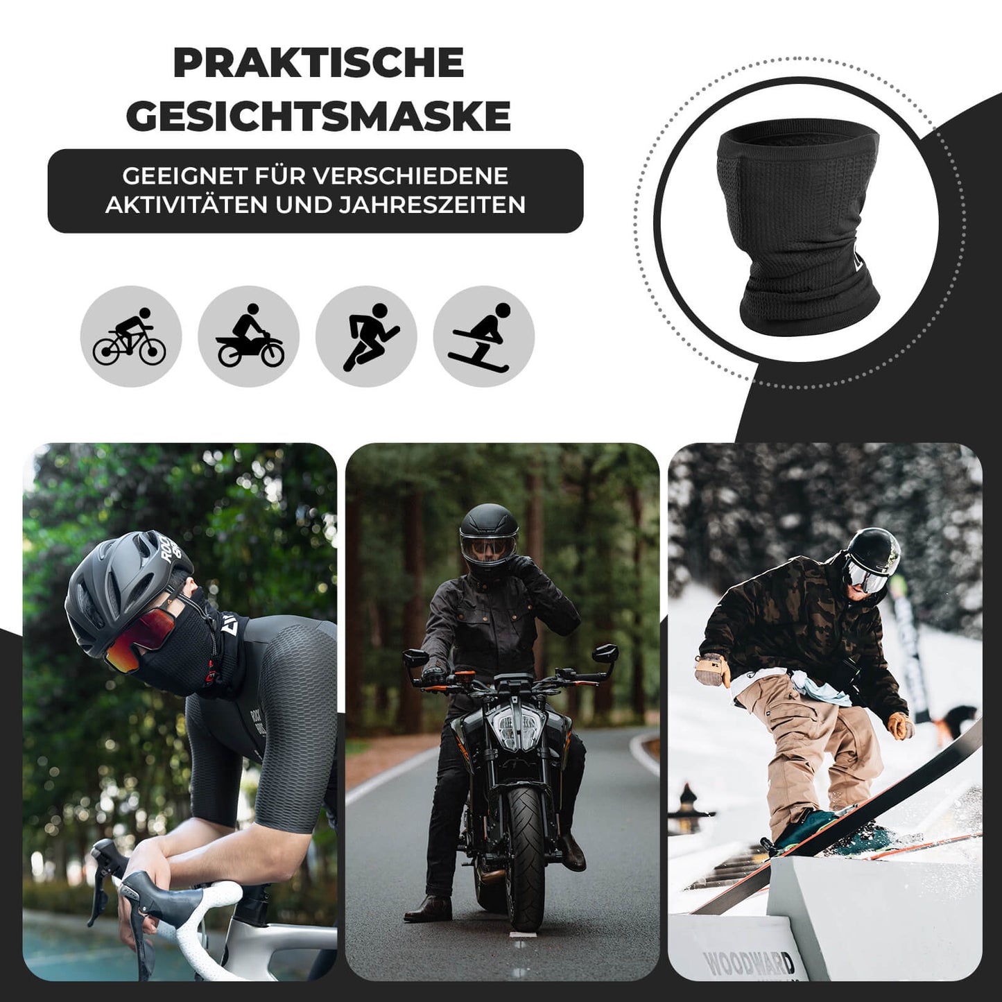 Gesichtsmaske Schlauchschal Atmungsaktiv Elastisch