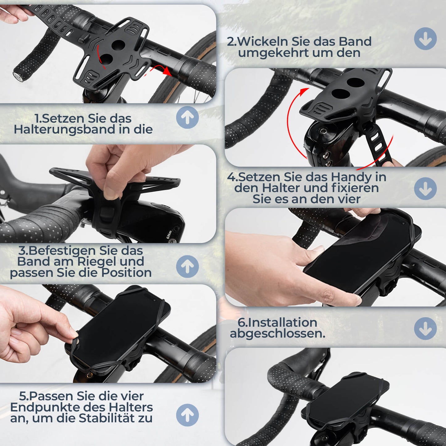 Fahrrad Handyhalterung Flexible Montage für Handy 4-7''