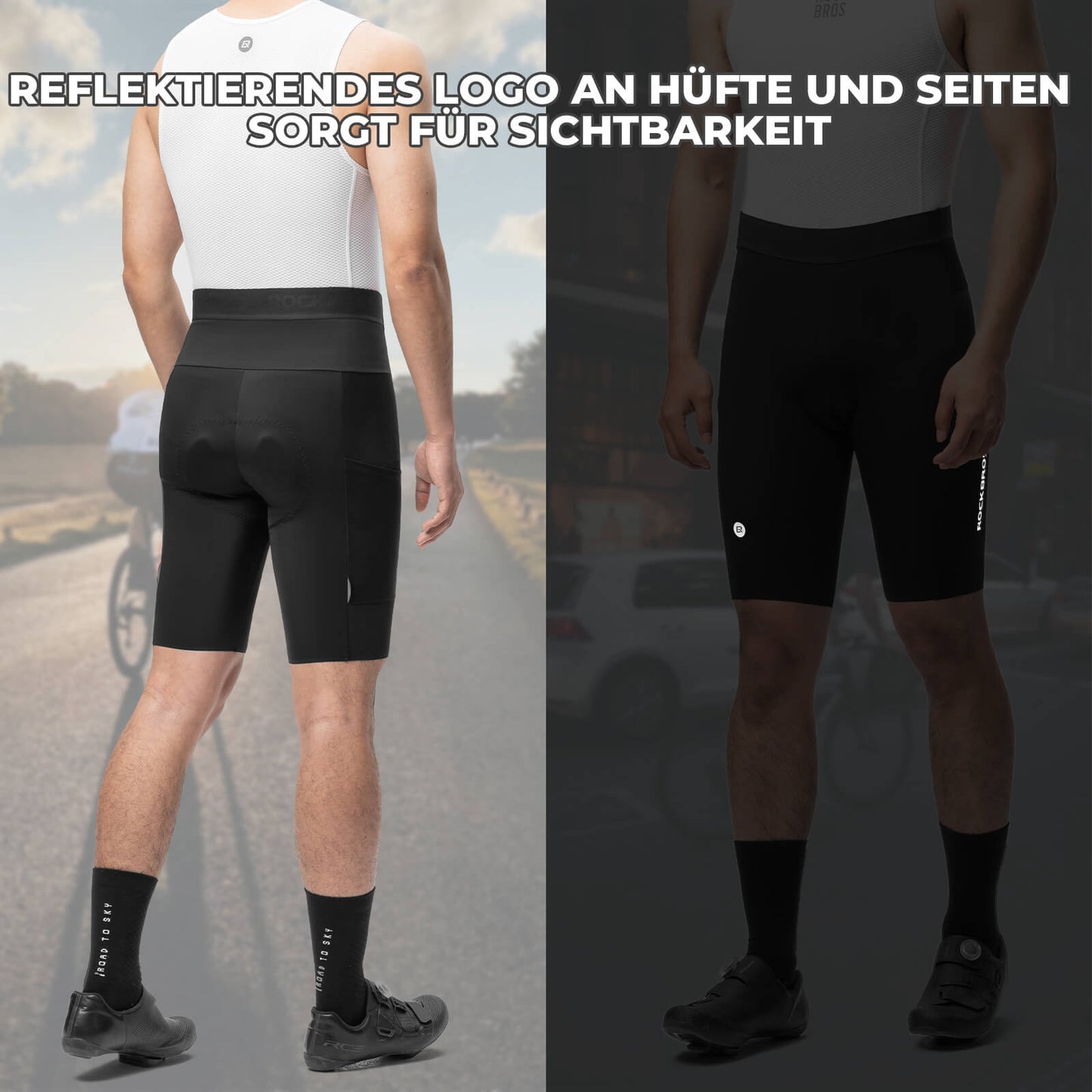 Schnelltrocknende Kurz Fahrradhose Gepolstert Herren Sommer