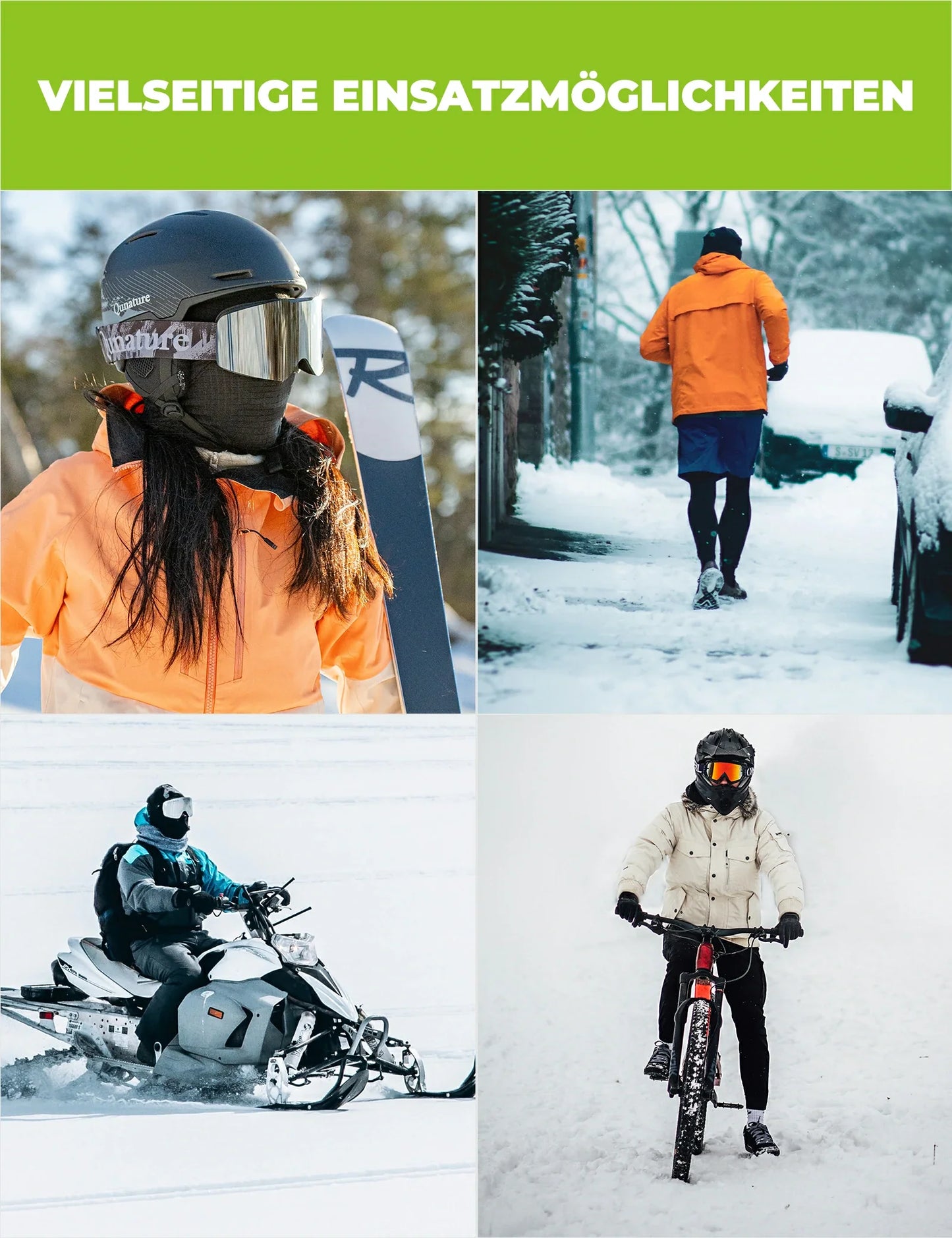 Qunature Sturmhaube Herbst Winter Balaclava für Outdoorsports Unisex