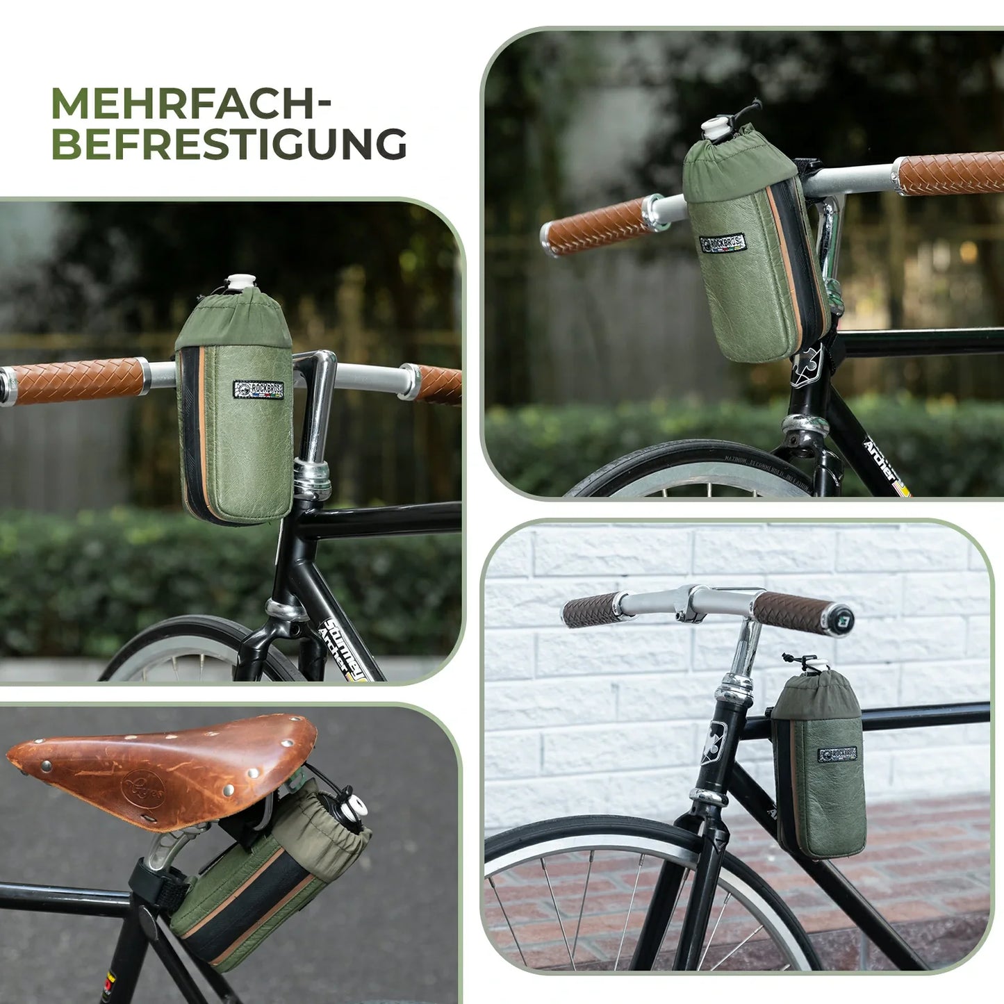 ROAD TO SKY Nachhaltige Fahrrad-Wasserflaschentasche aus recycelten Reifen 0,8L