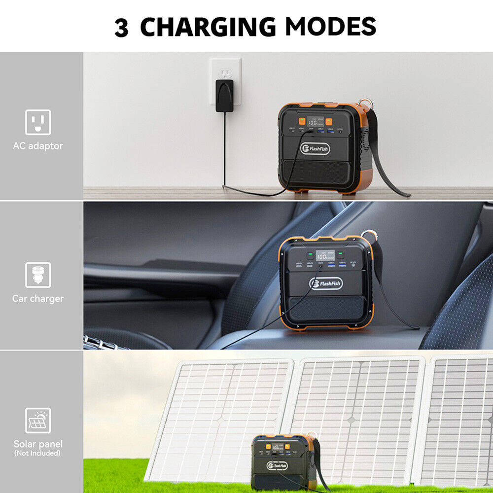 Power Station 240W Max. FlashFish Solar Ultra Light Portable LED 98Wh Lightweight Power Bank