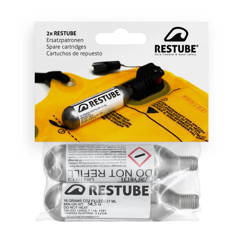 RESTUBE CO₂-Kartusche 16g – Ersatz für Wassersport, Outdoor & Reiseabenteuer