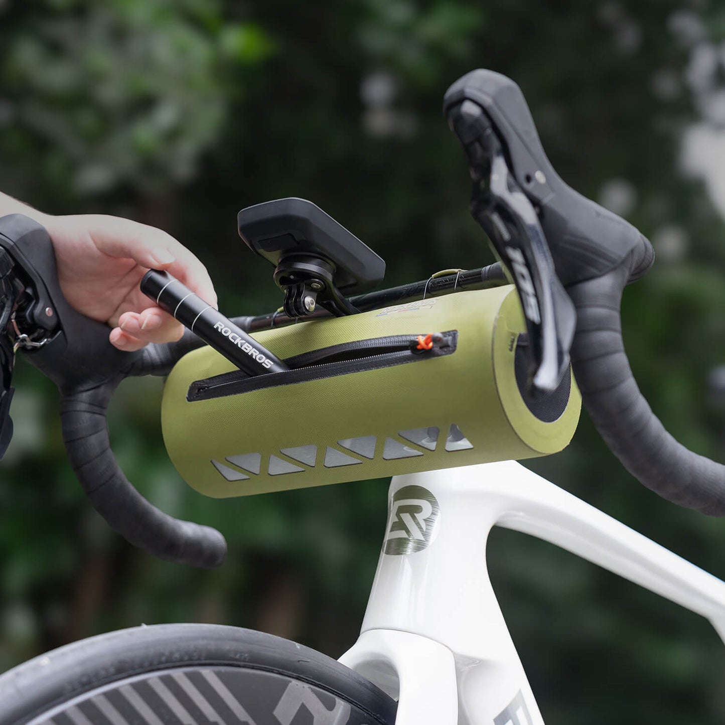 ROAD TO SKY 100 % Wasserdicht Lenkertasche 2L Grün