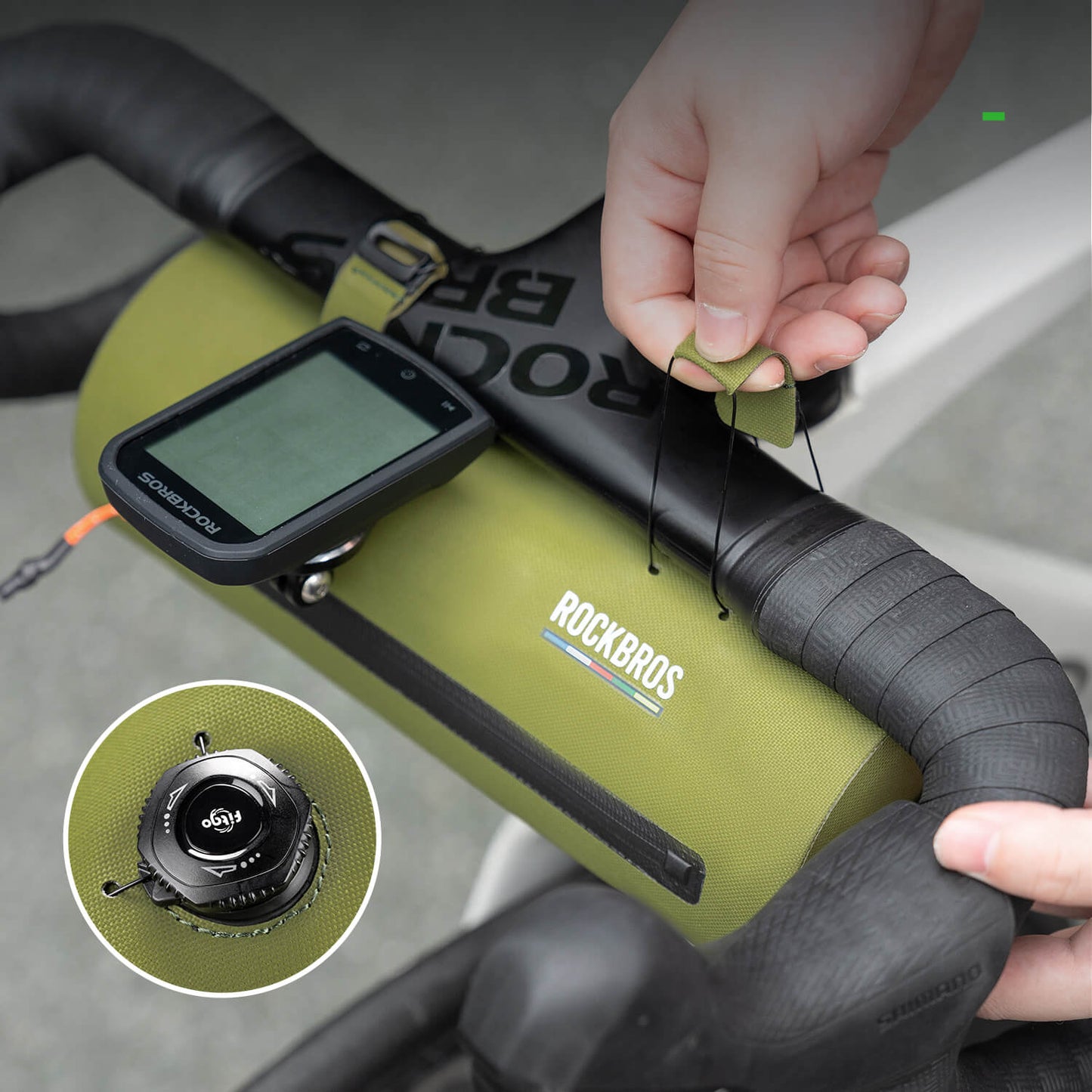 ROAD TO SKY 100 % Wasserdicht Lenkertasche 2L Grün