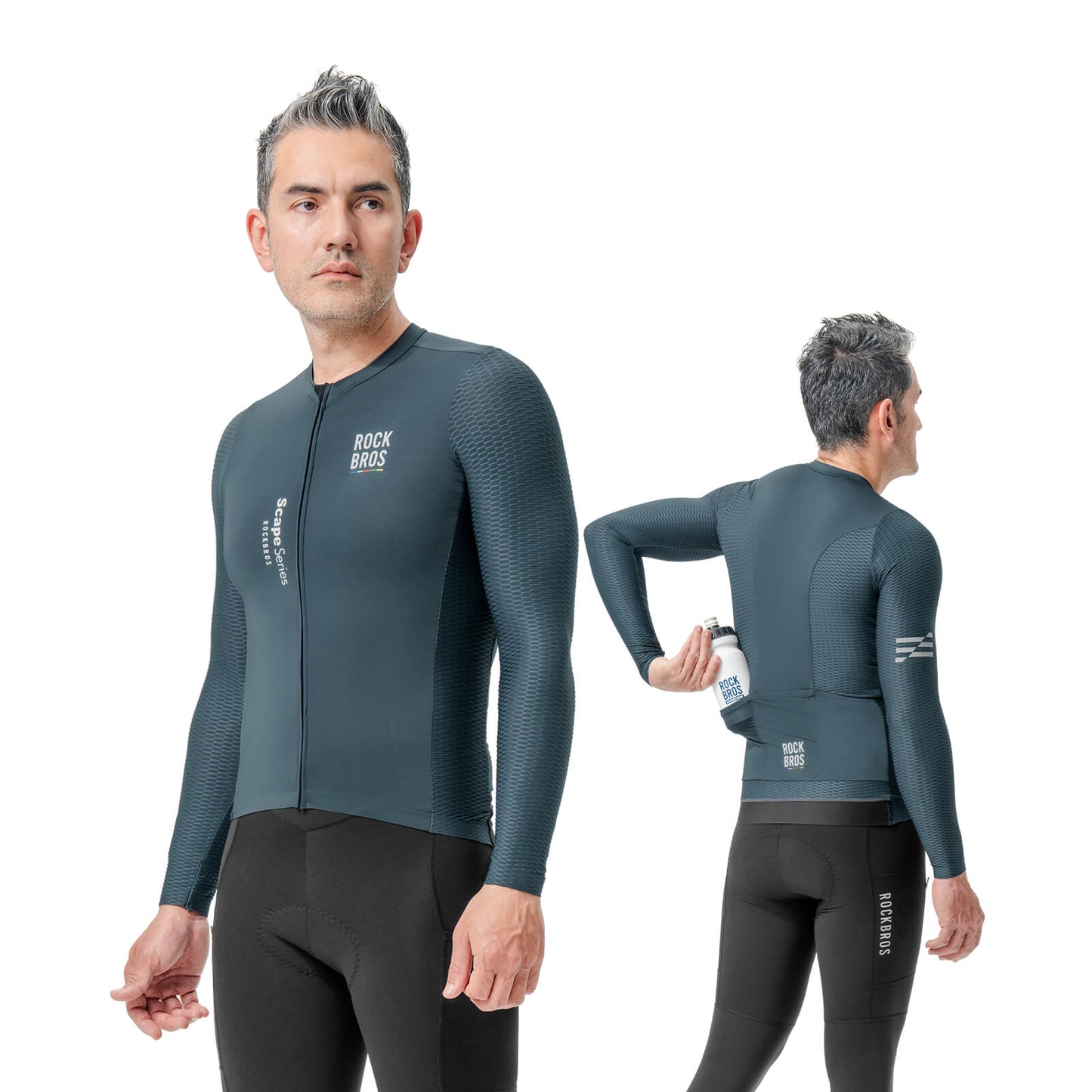 ROAD TO SKY Herren Langarm-Radtrikot Jersey für MTB & Rennrad