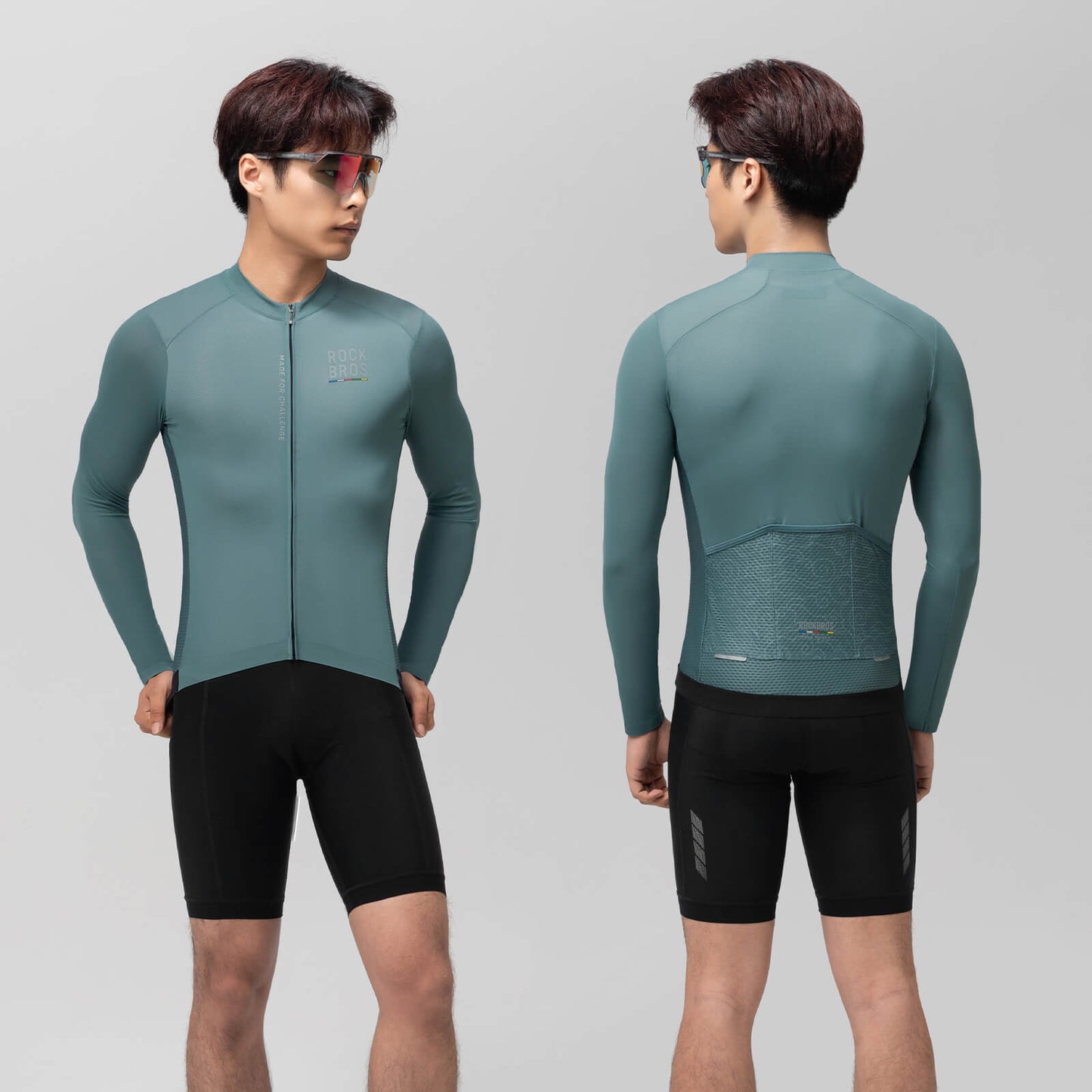 ROAD TO SKY Langarm-Radtrikot Herren Jersey Gelb/Blau