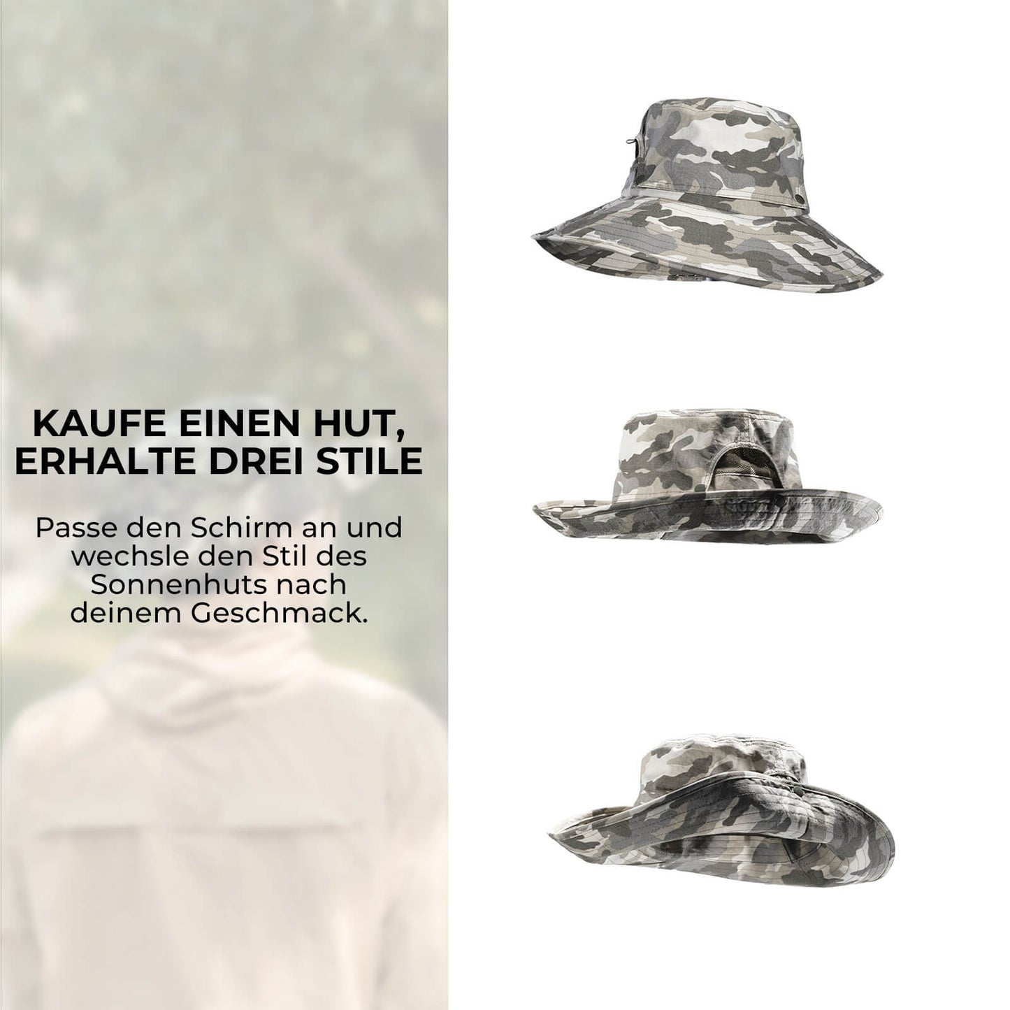 Sonnenhut Outdoor Wanderhut Fischerhut UV-Schutz