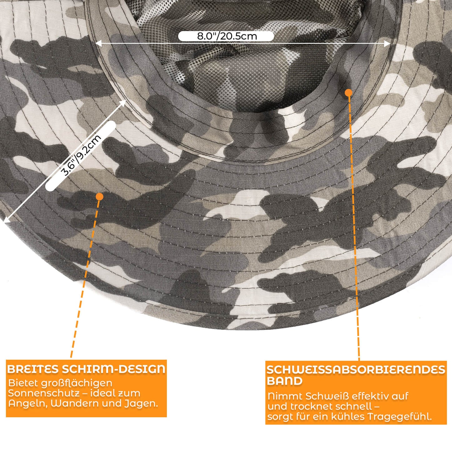 Sonnenhut Outdoor Wanderhut Fischerhut UV-Schutz