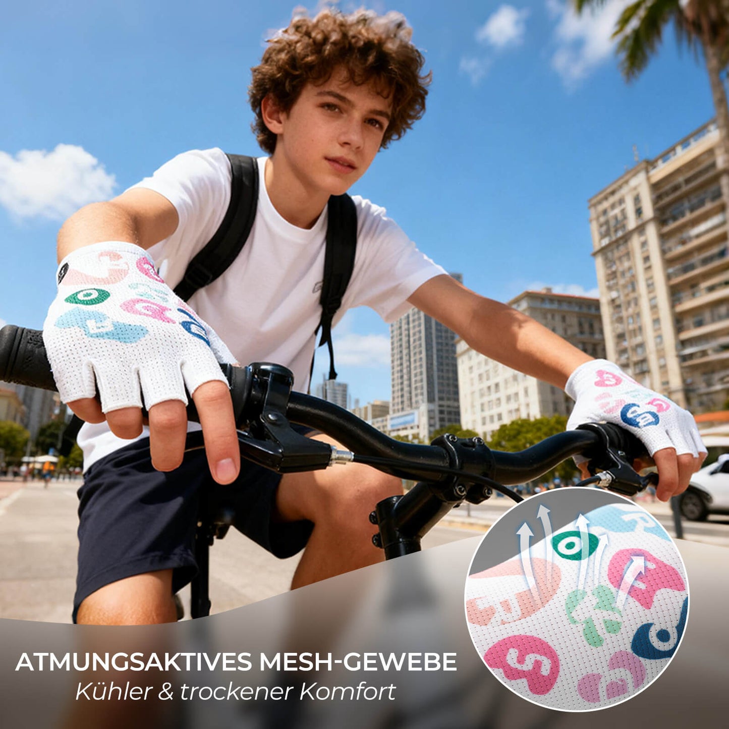 ROCKBROS Fahrradhandschuhe Halbfinger SBR Atmungsaktiv