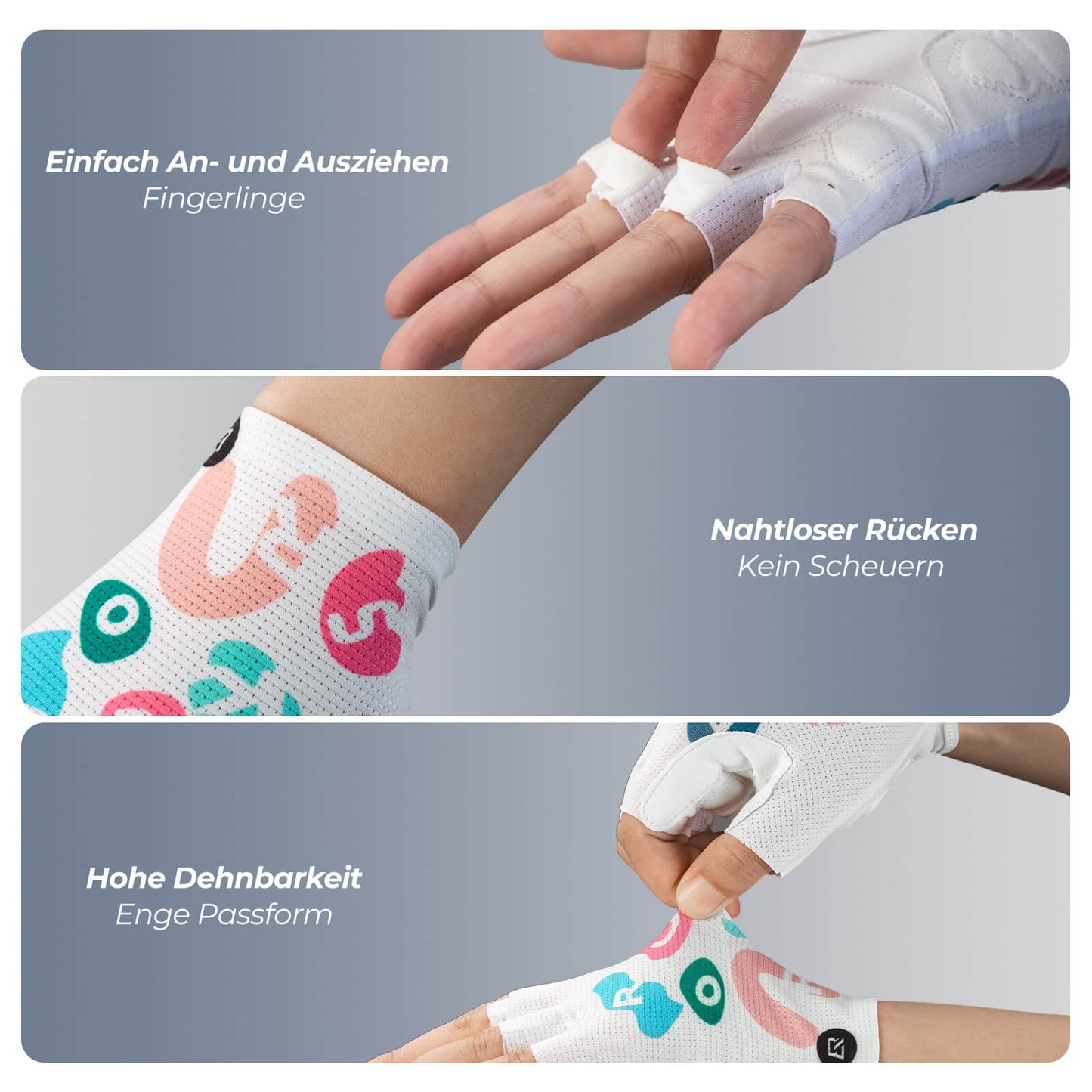 ROCKBROS Fahrradhandschuhe Halbfinger SBR Atmungsaktiv