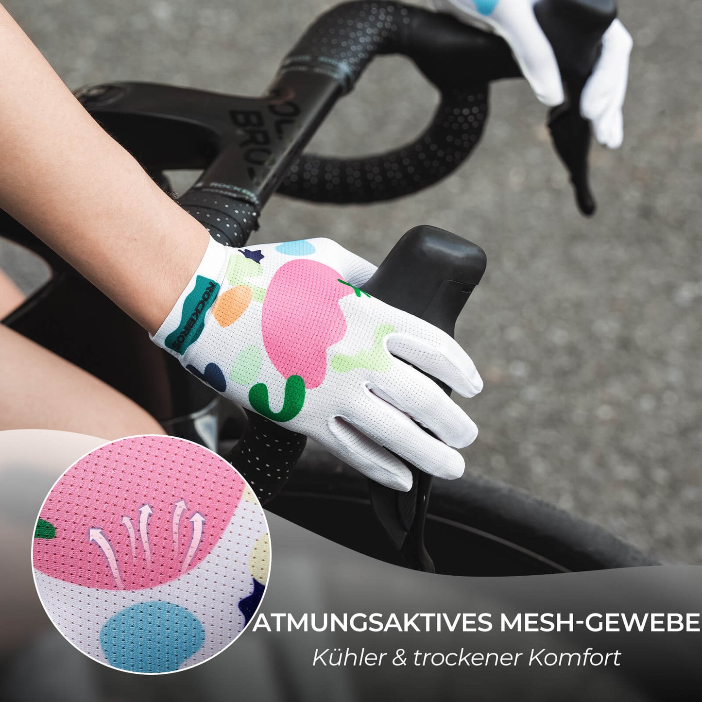ROCKBROS Fahrradhandschuhe SBR-Polsterung Atmungsaktiv Hochflexibel