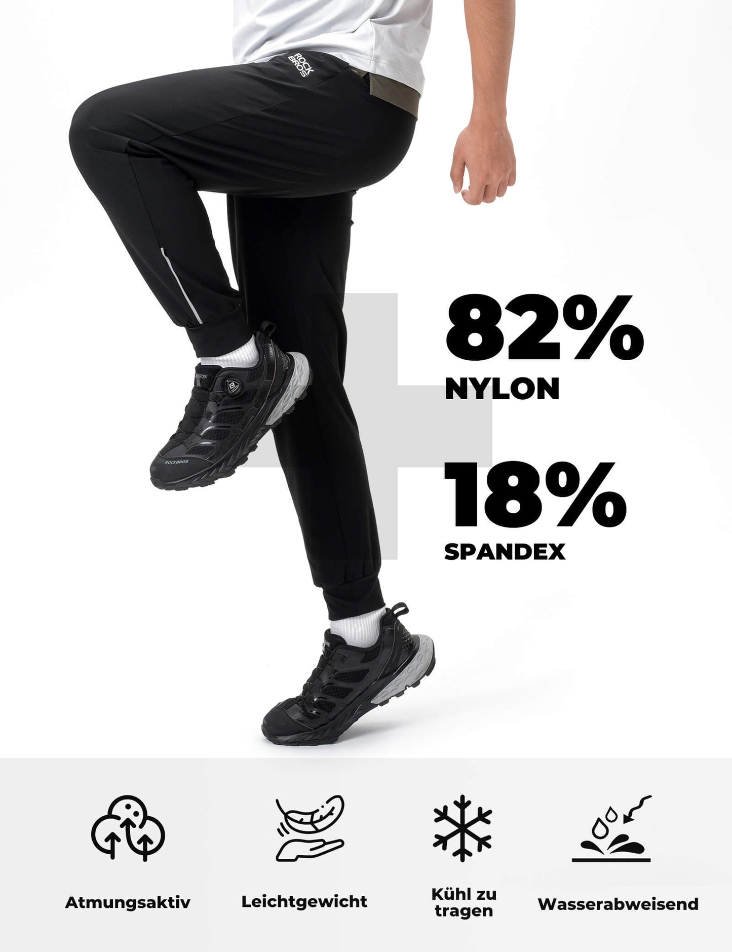 ROCKBROS Herren Fahrradhose Elastische Passform Sicherheitsstreifen