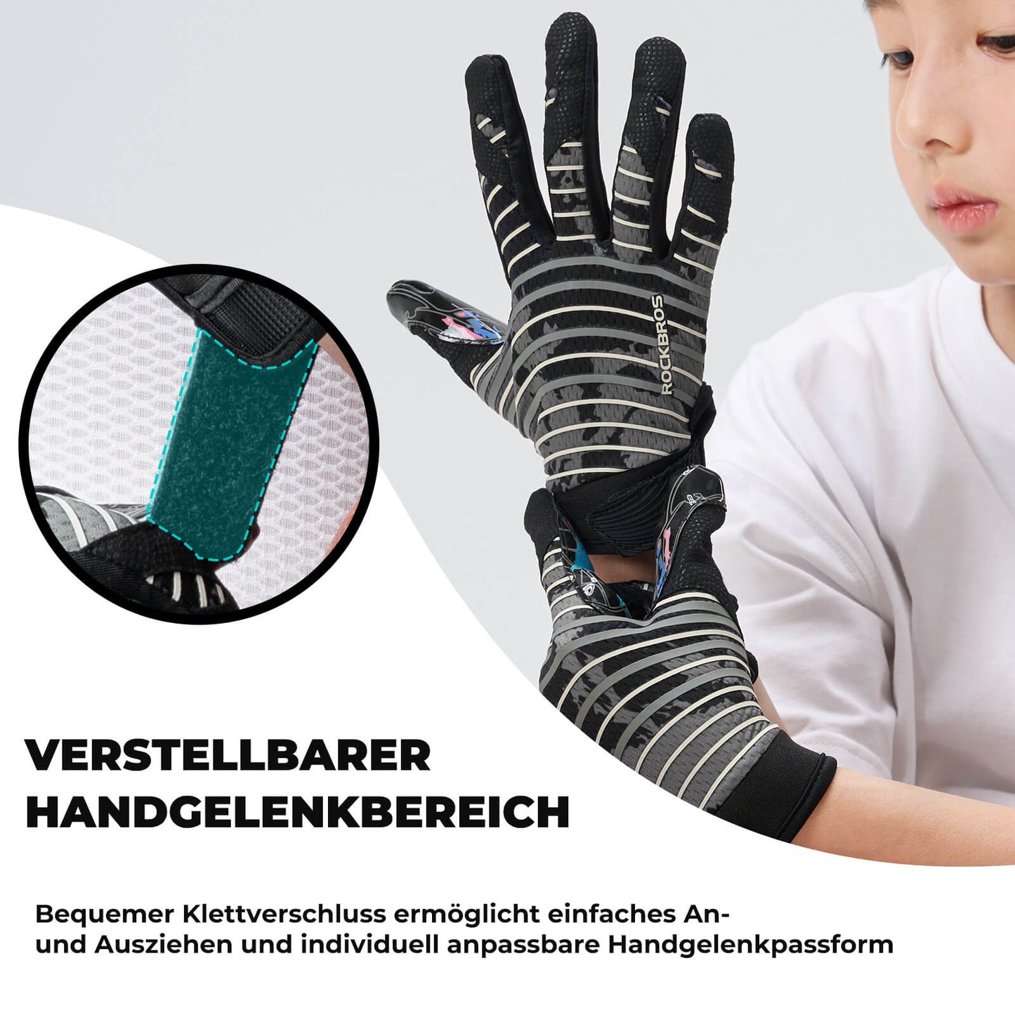 ROCKBROS Kinder-Profisport-Handschuhe Atmungsaktiv Elastisch