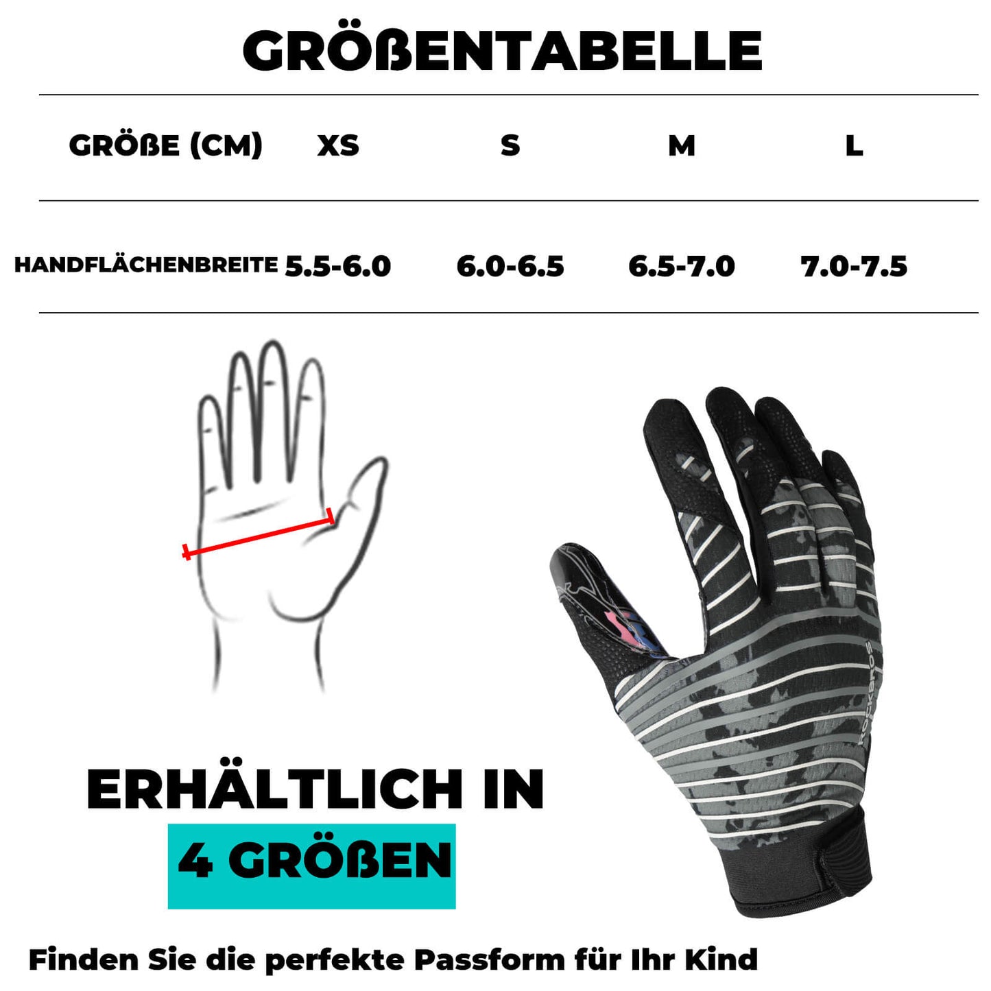 ROCKBROS Kinder-Profisport-Handschuhe Atmungsaktiv Elastisch