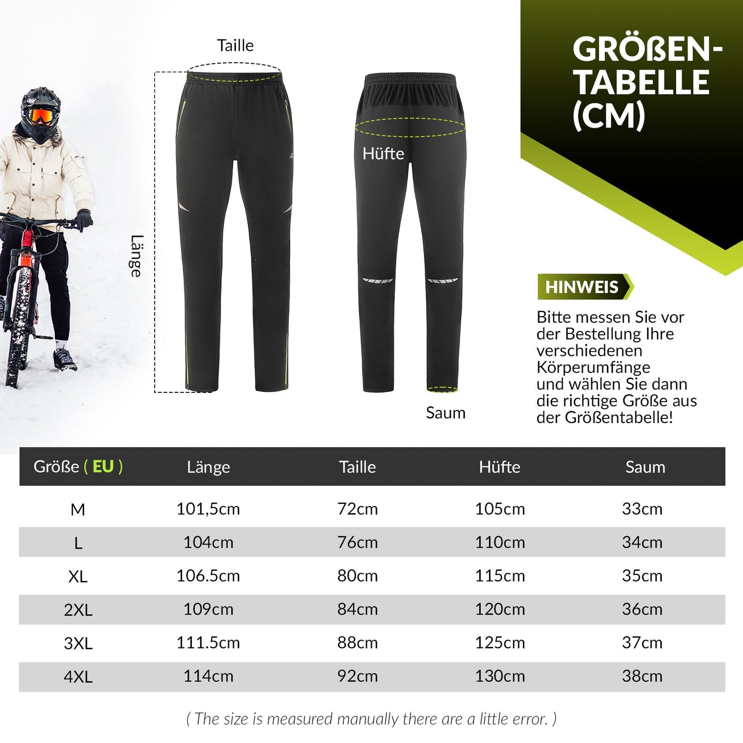 ROCKBROS Herren Fahrradjacke & Hose Set Winter Gelb Winddicht Warm für Outdoor Spor