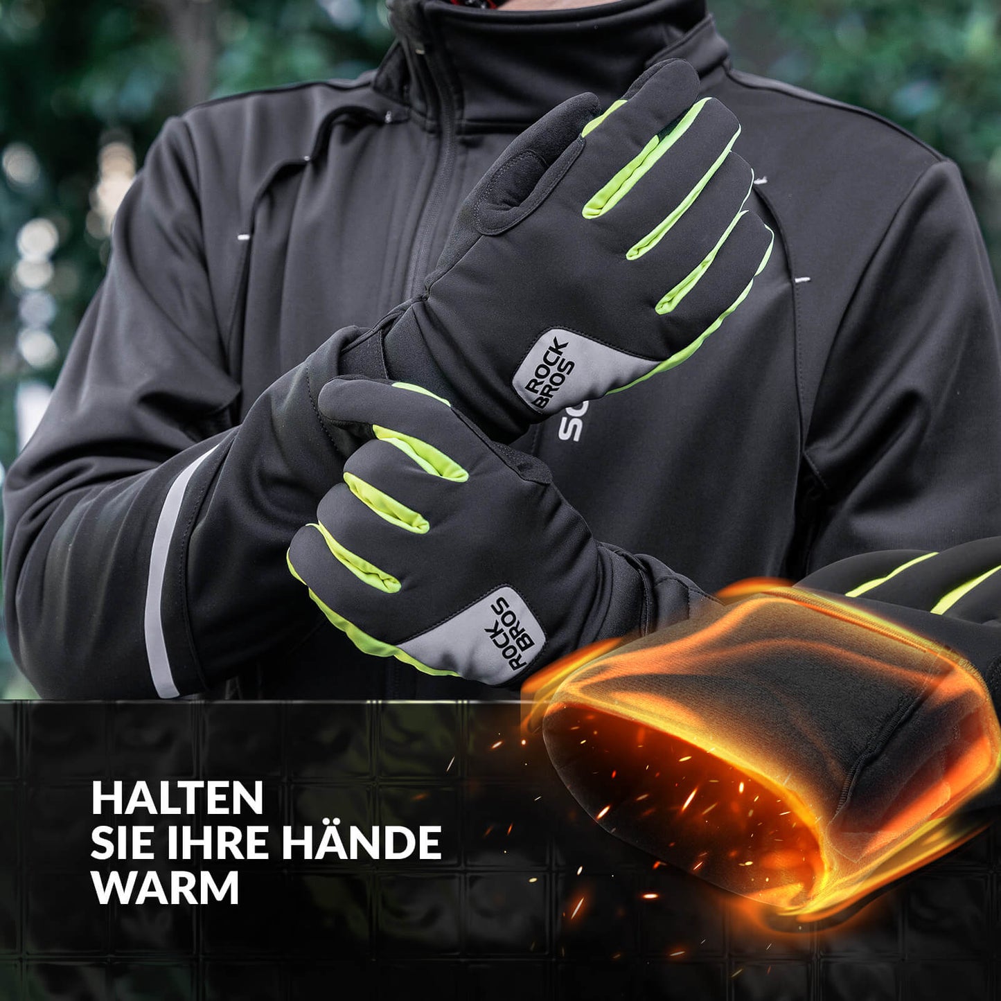 ROCKBROS Outdoor Thermo Handschuhe für Radfahren & Ski mit Touchscreen-funktion