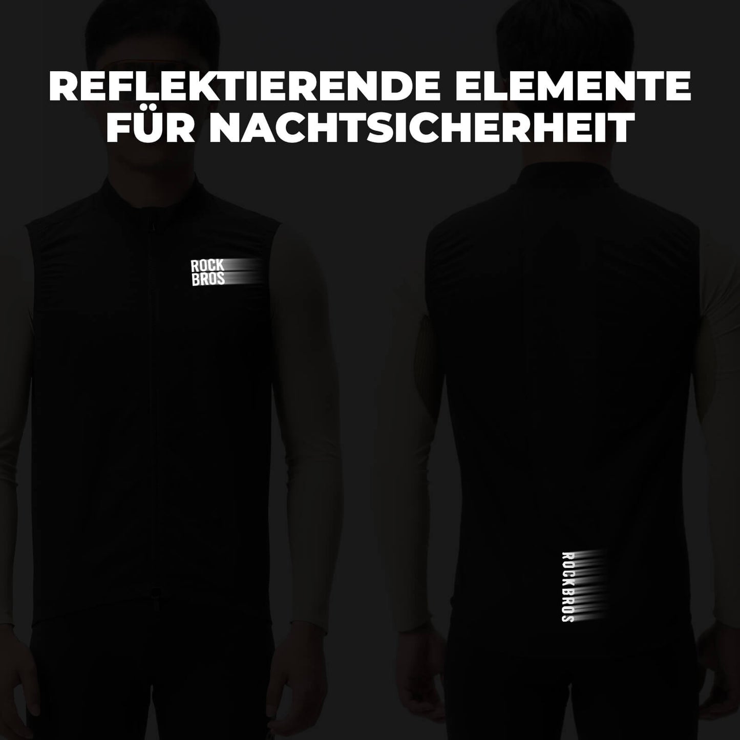 Ärmellose Fahrradweste Fahrradjacke Packbar Atmungsaktiv