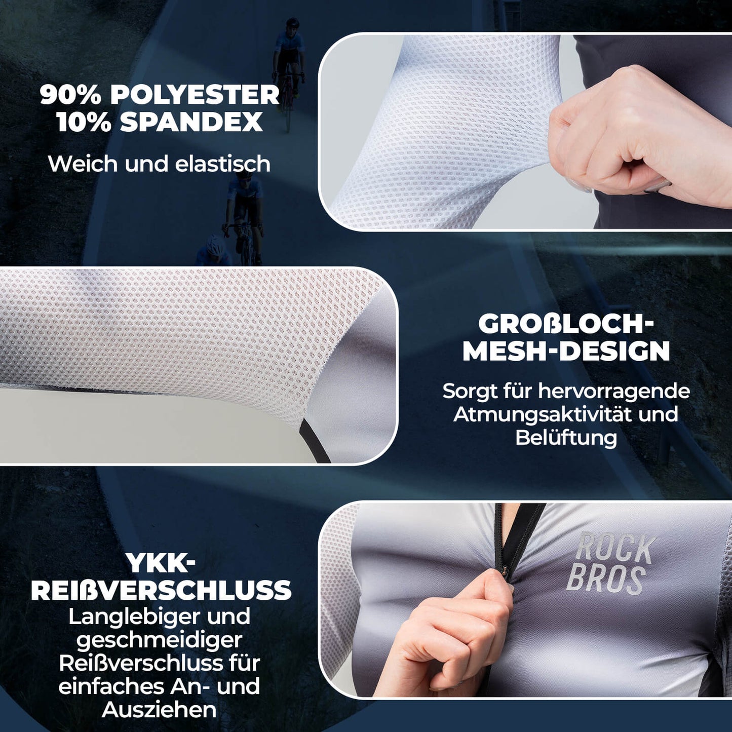 Damen Langarm-Radtrikot Schnell Trocknend Atmungsaktiv