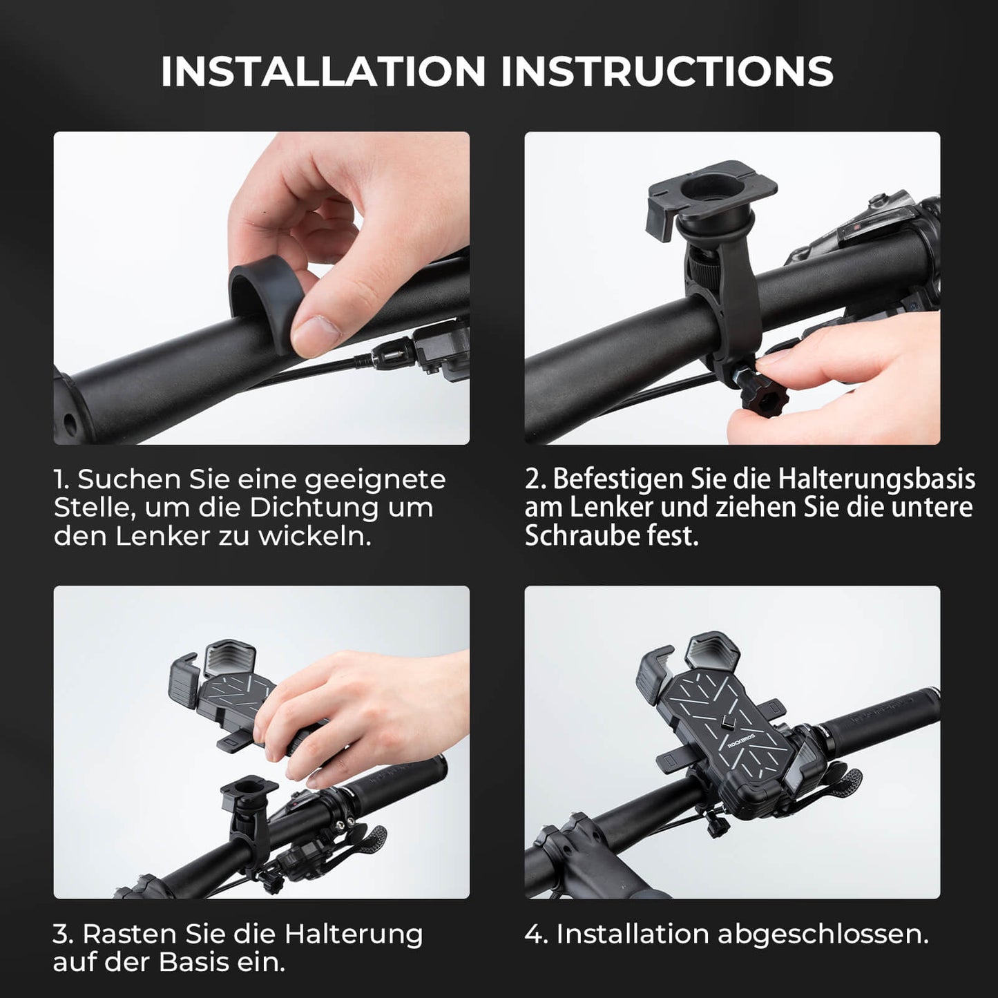 Fahrrad Handyhalterung 360° Drehbar für 4,5-7,2 Zoll