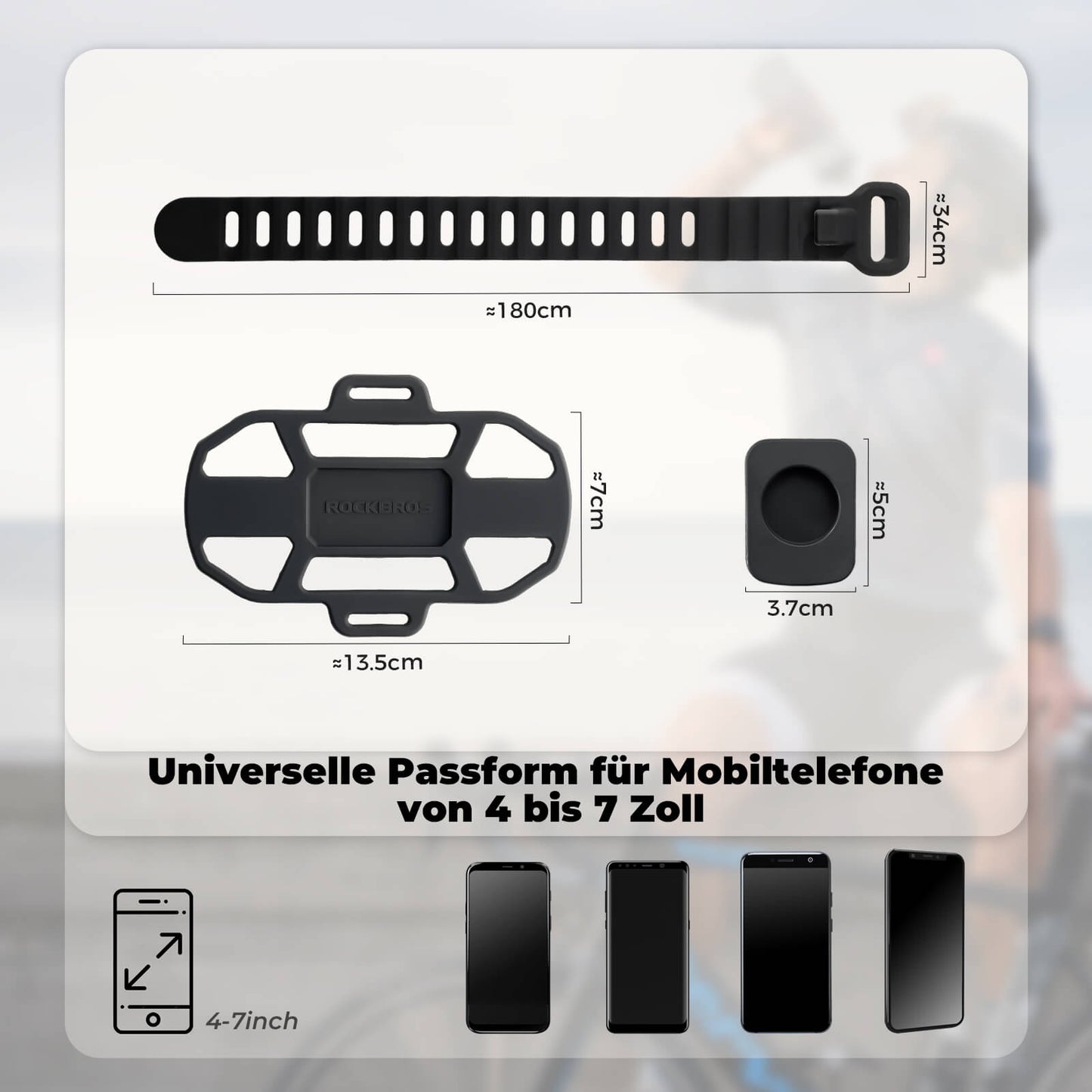 Fahrrad Handyhalterung Stoßdämpfend Kratzfest für 4"-7" Handy