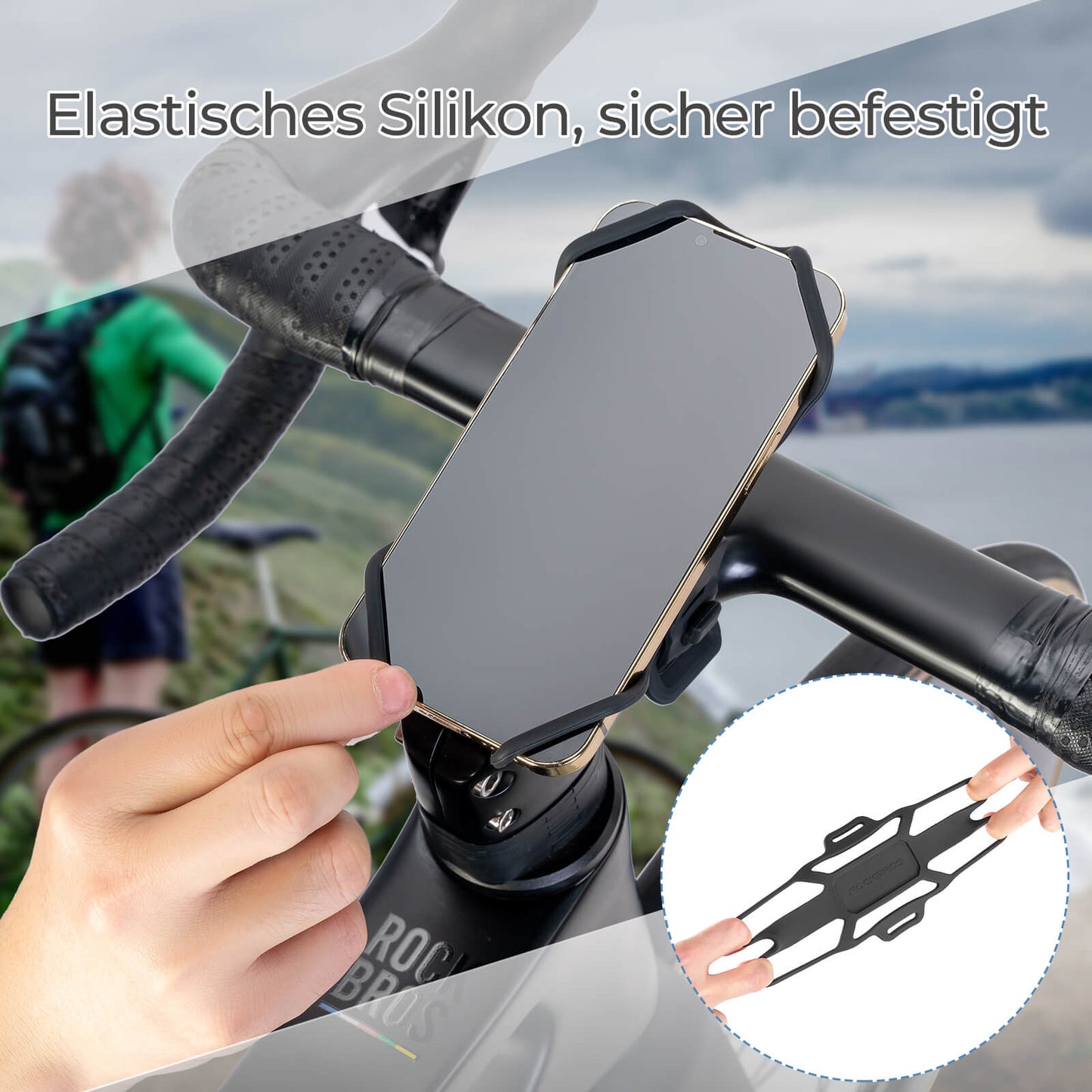 Fahrrad Handyhalterung Stoßdämpfend Kratzfest für 4"-7" Handy