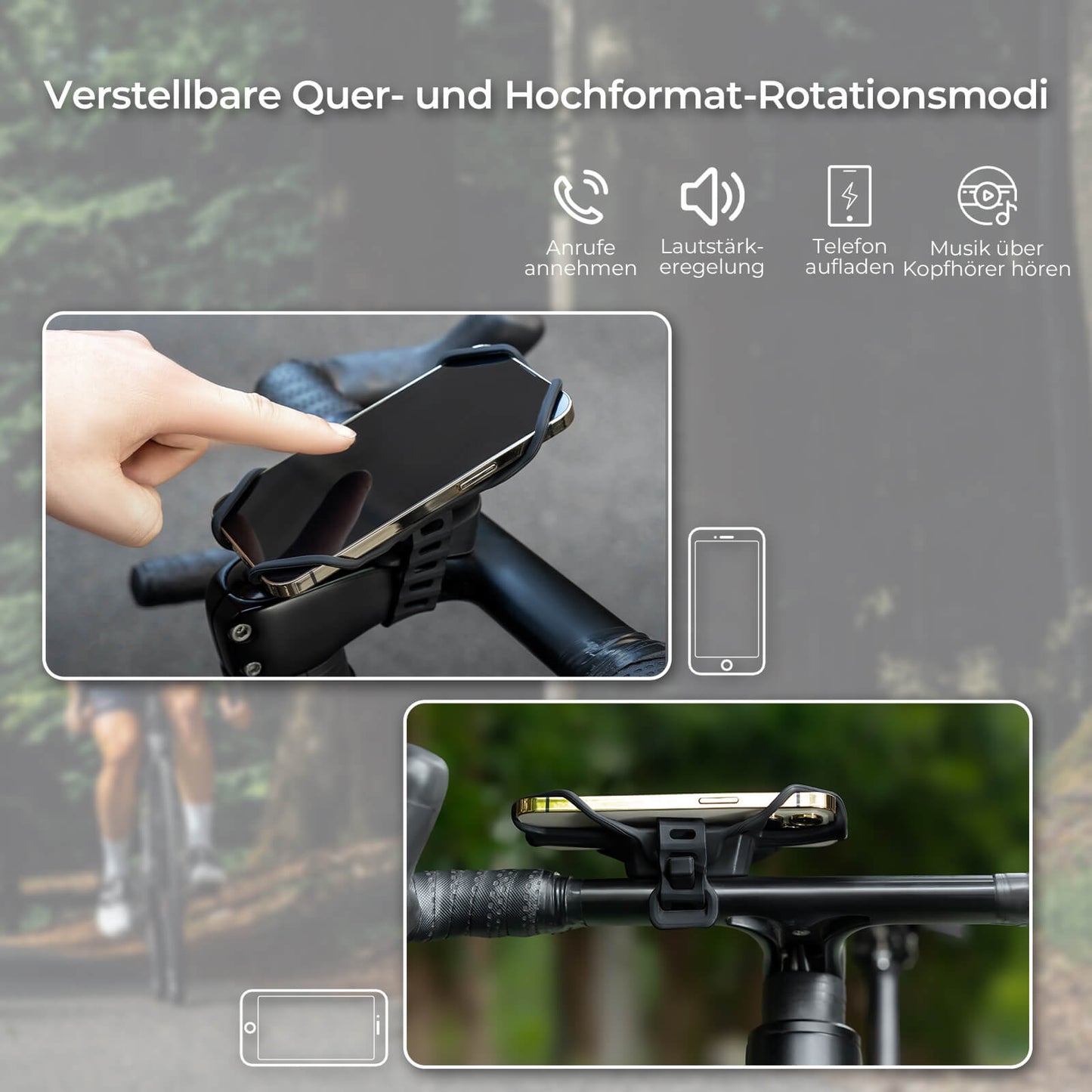 Fahrrad Handyhalterung Stoßdämpfend Kratzfest für 4"-7" Handy