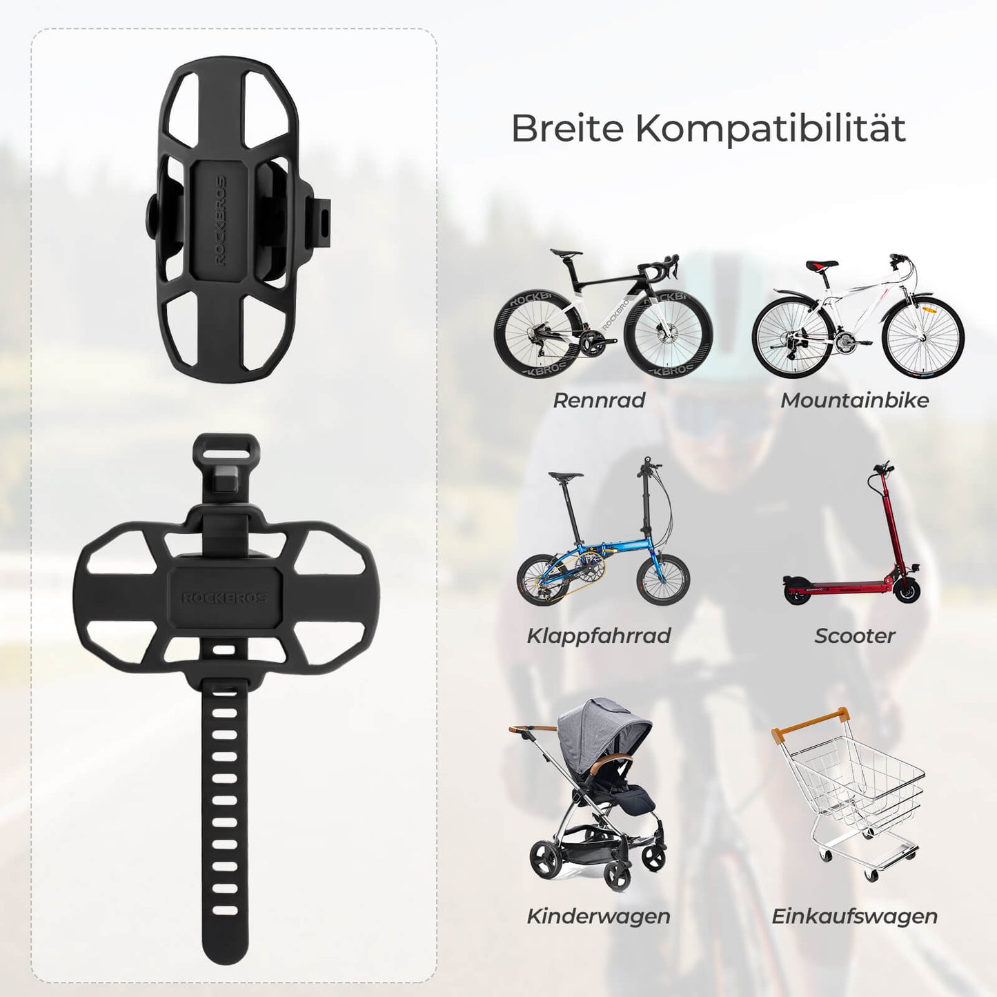 Fahrrad Handyhalterung Stoßdämpfend Kratzfest für 4"-7" Handy