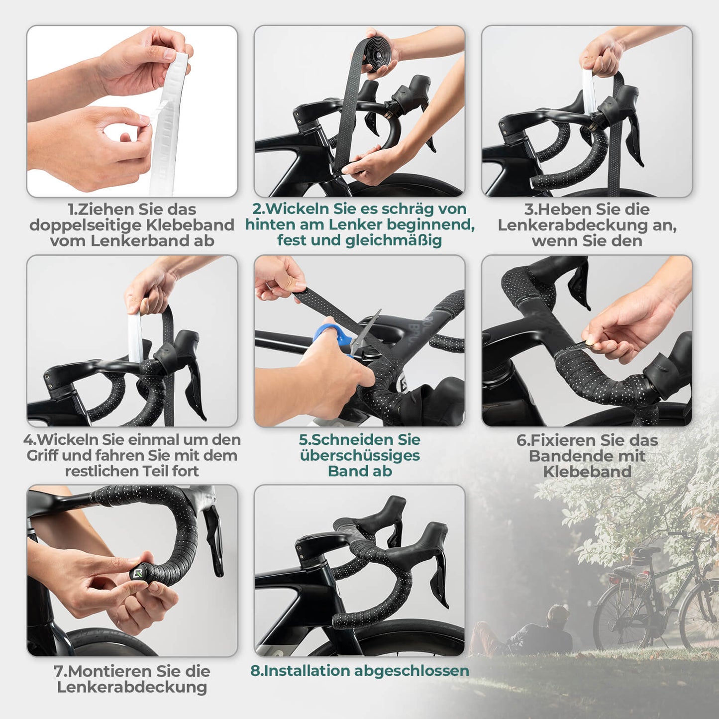 Fahrrad Lenkerband Griffband Lang 220cm für MTB Rennrad Vier Farben