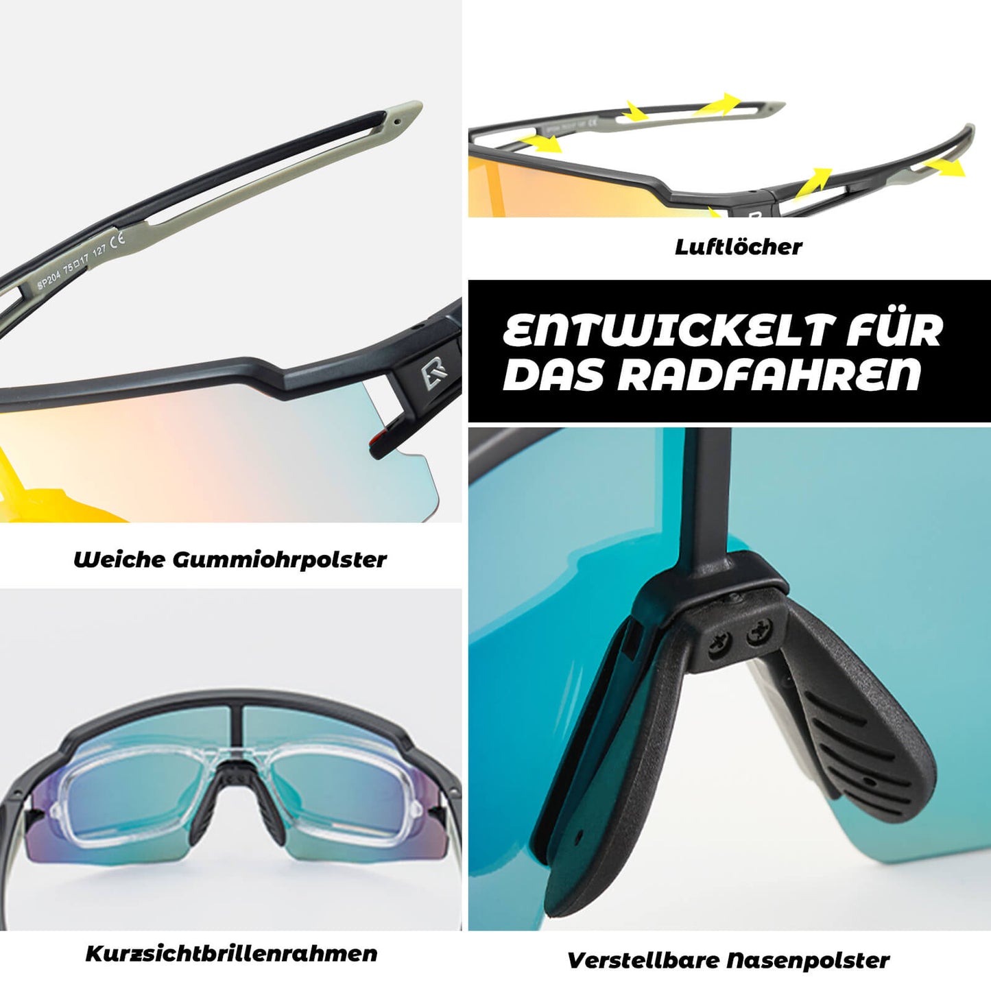 Fahrradbrille Photochromatisch Sonnenbrille UV400-Schutz