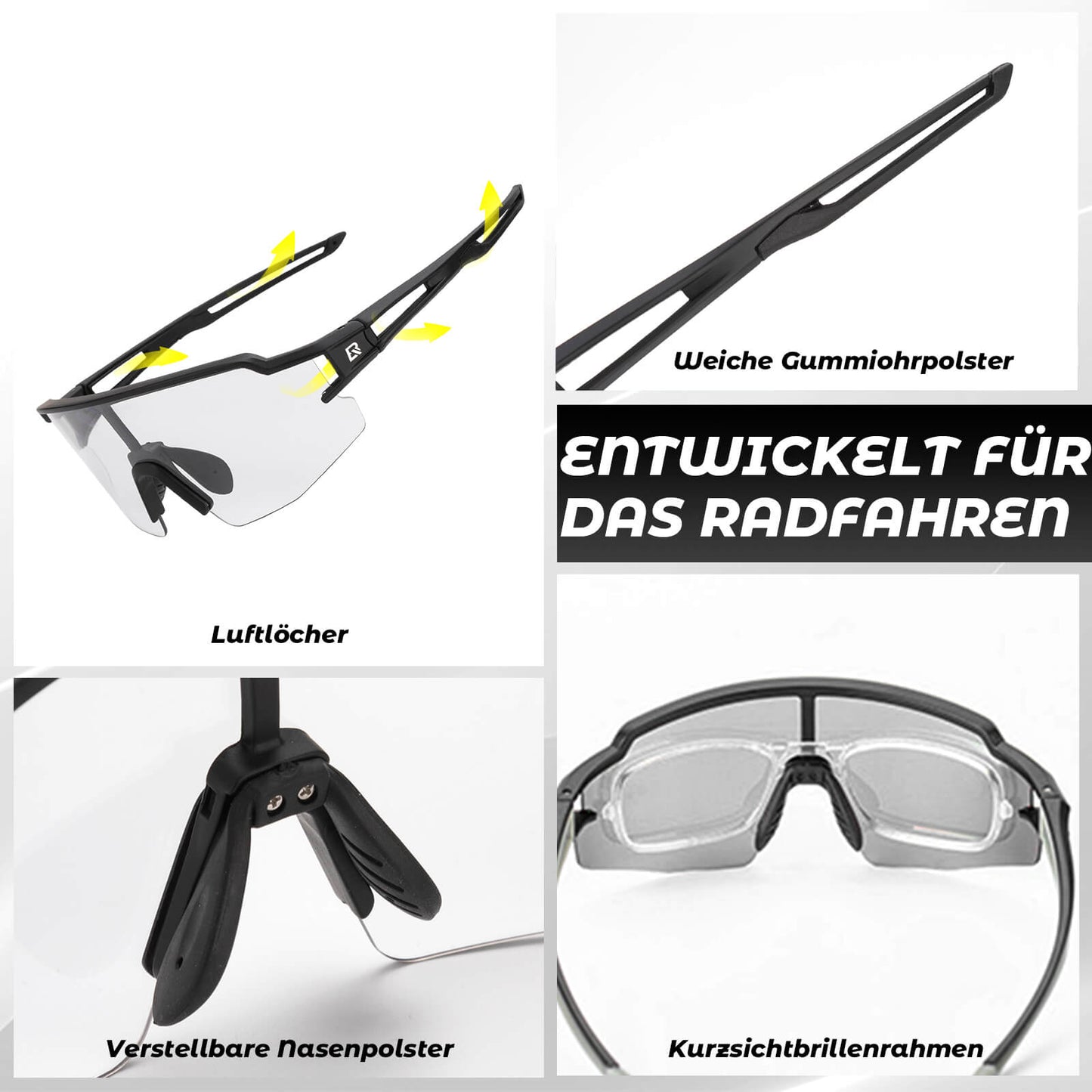Fahrradbrille Photochromatisch Sonnenbrille UV400-Schutz
