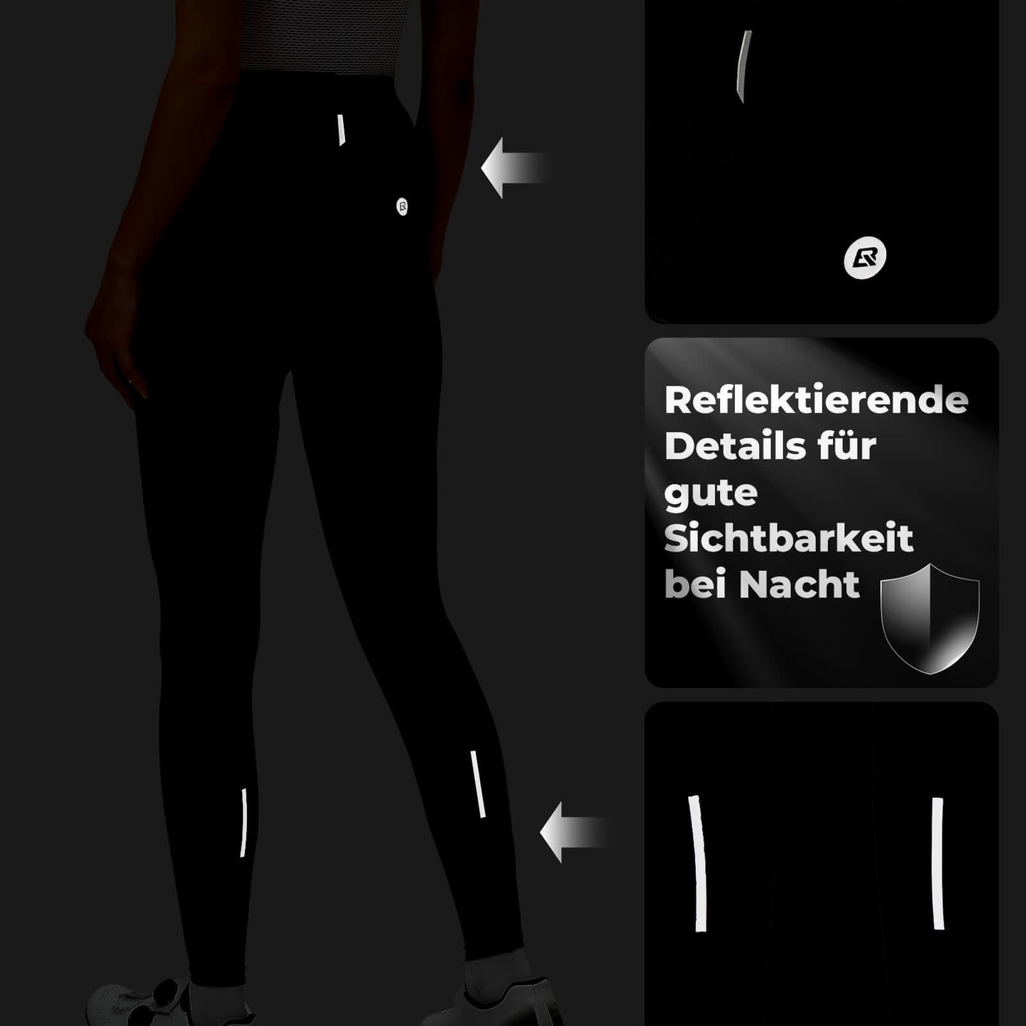 Fahrradhose Lange Radlerhose Gepolstert Atmungsaktiv Damen