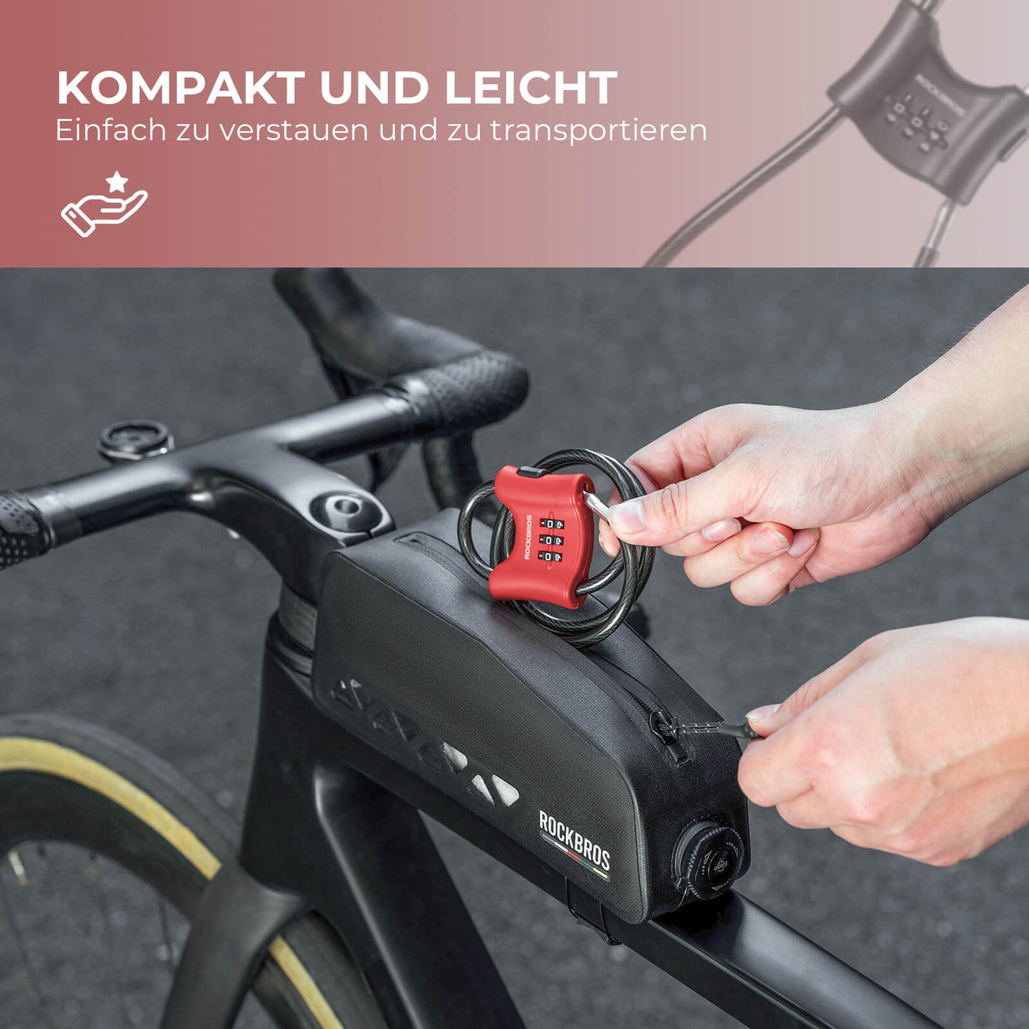 Fahrradschloss mit 5,5 mm Stahlkabel Doppelring