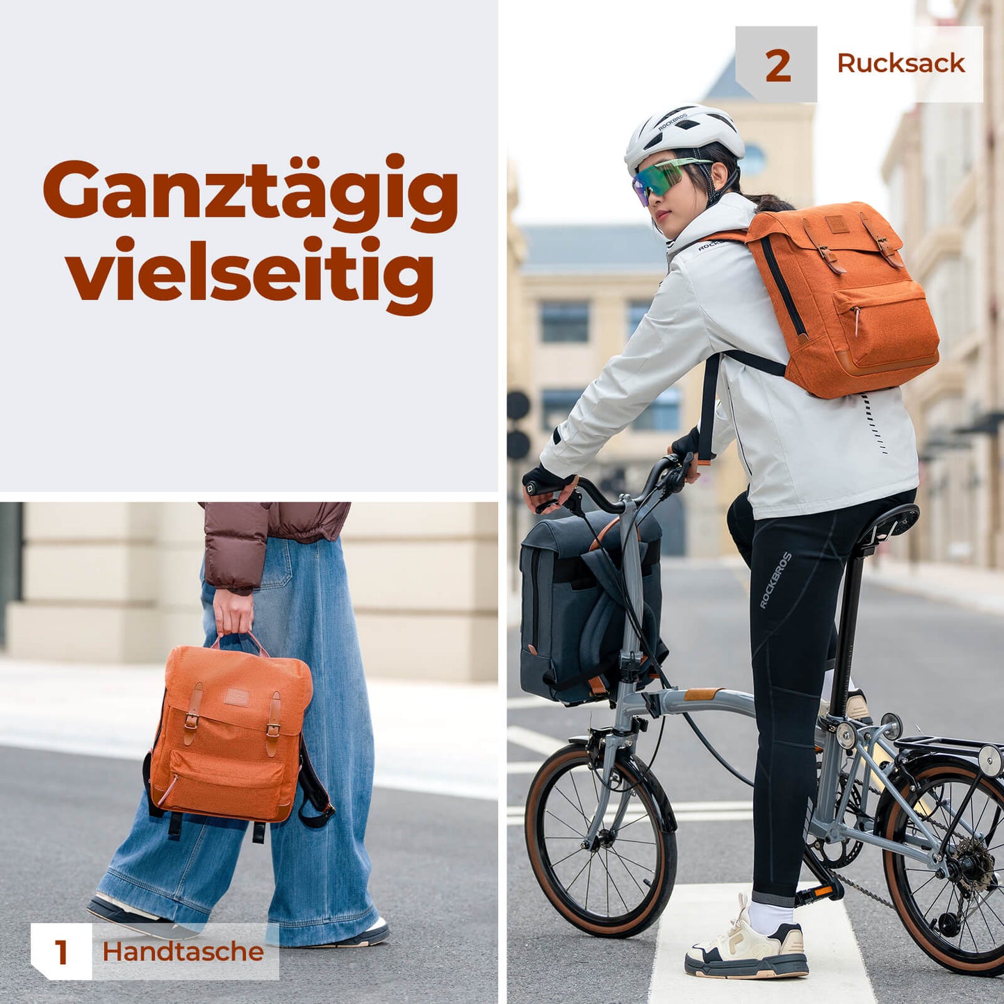 Fahrradtasche Lenkertasche für Brompton Rucksack 7.7L+0.6L