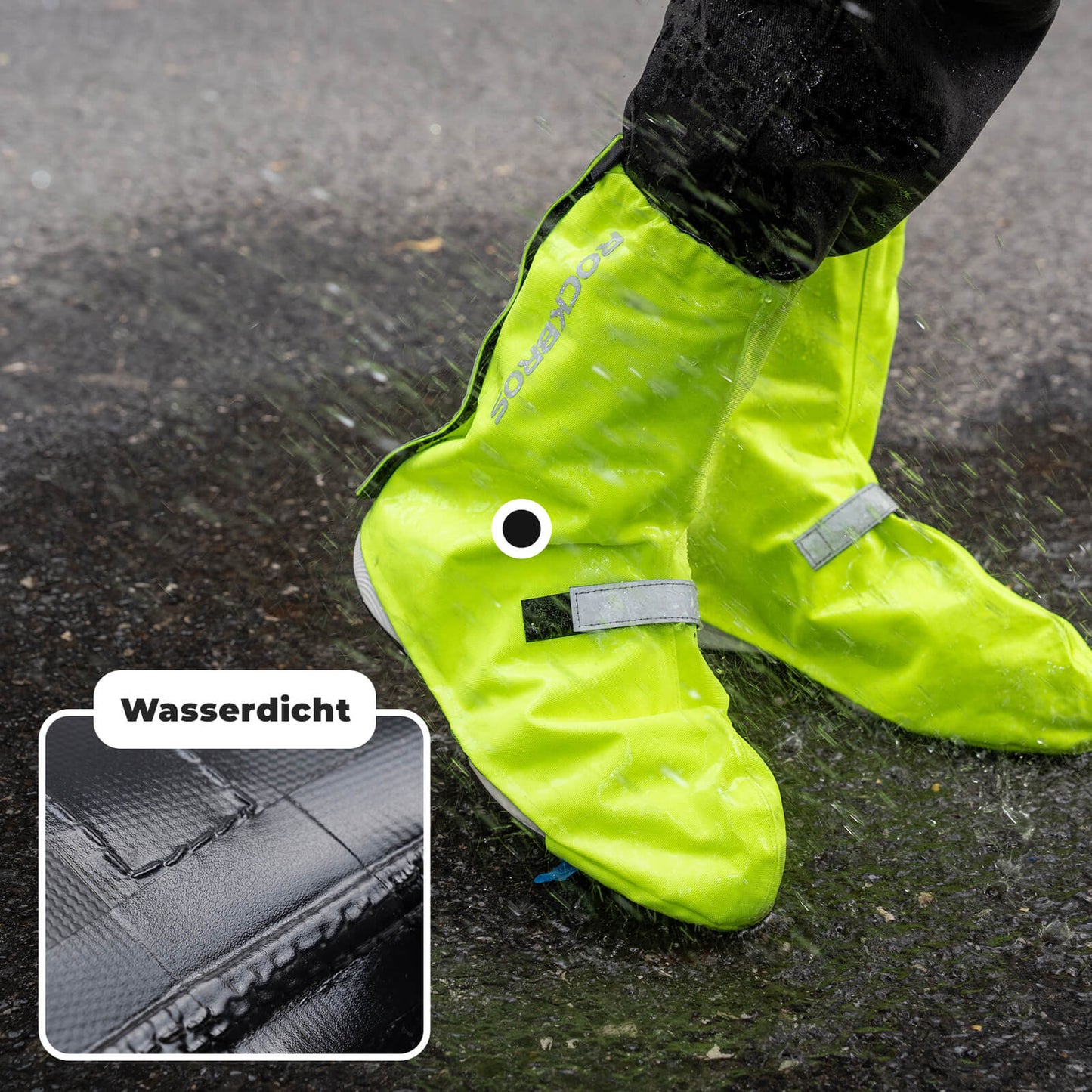 Fahrradüberschuhe Reflektierend Wasserdicht mit Klettverschluss