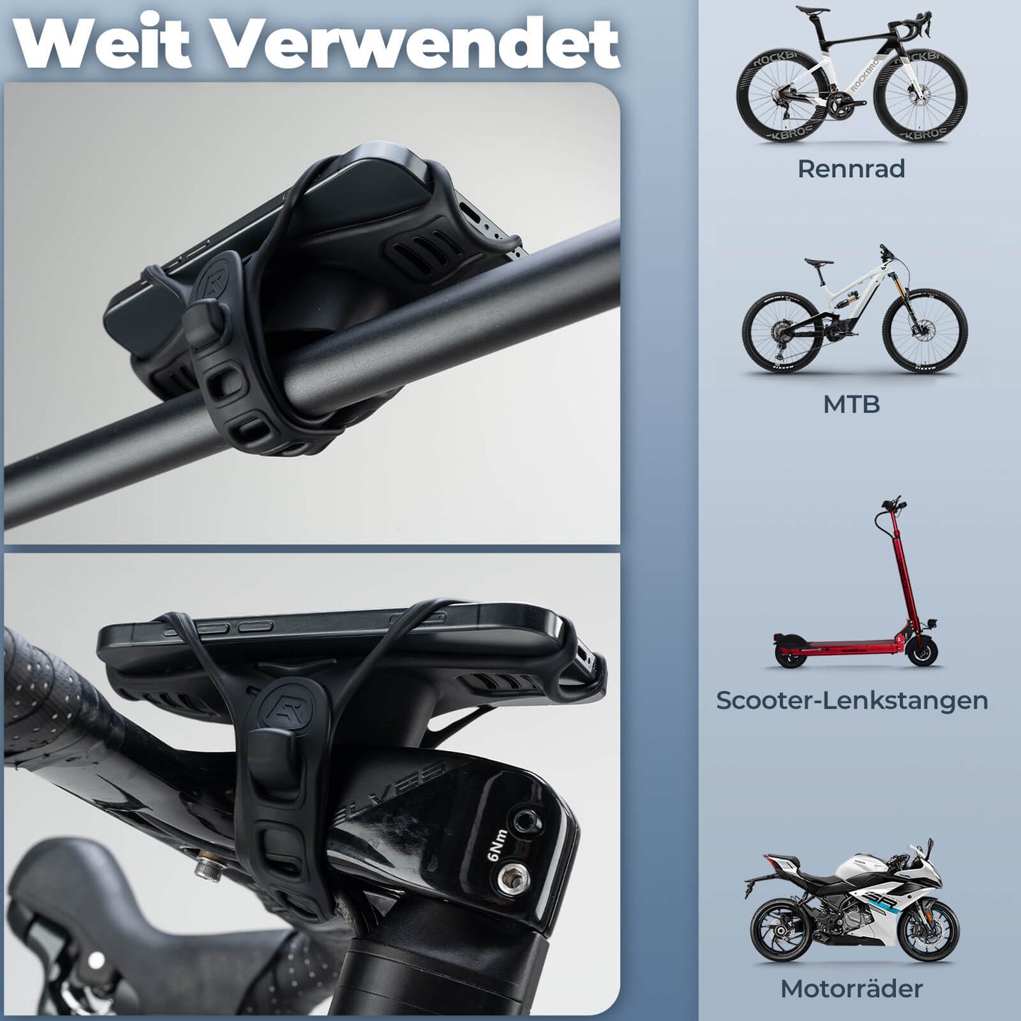 Fahrrad Handyhalterung Flexible Montage für Handy 4-7''