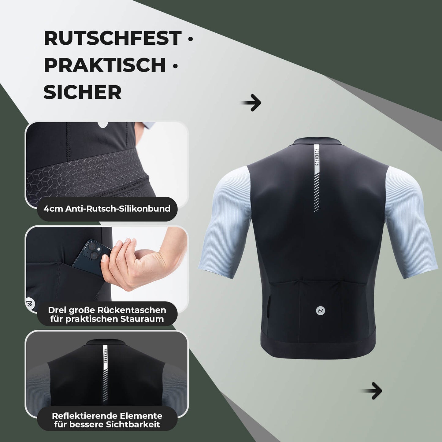 Herren Kurzarm Fahrradtrikot Schnelltrocken Atmungsaktiv Sommer