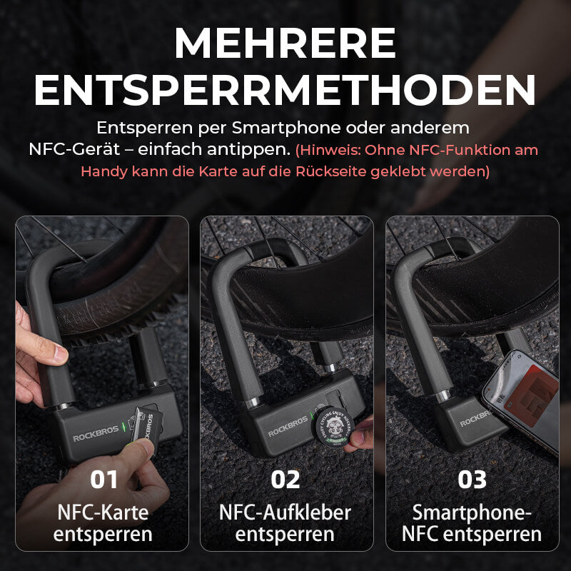 Intelligentes NFC Fahrradschloss Wasserdicht
