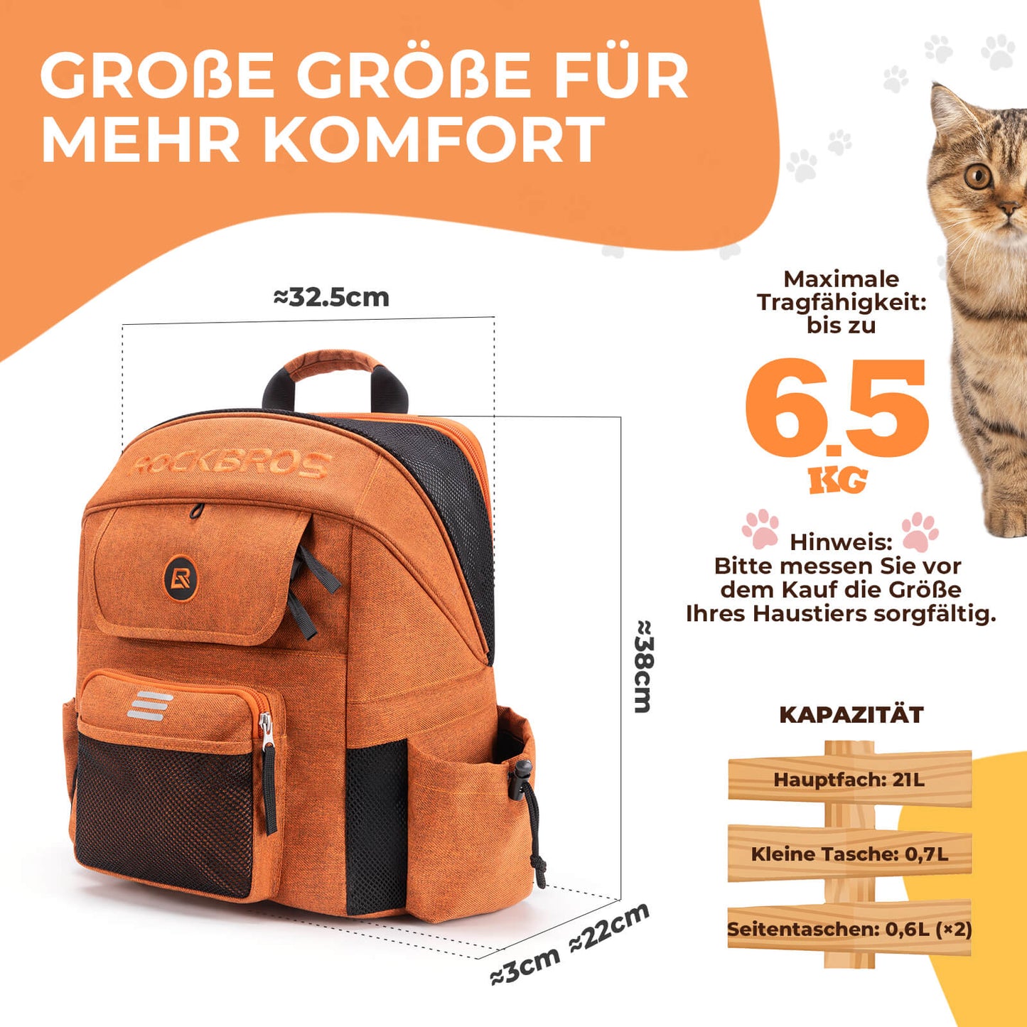 Lenkertasche Haustiertasche für Brompton/Klapprad 21 L