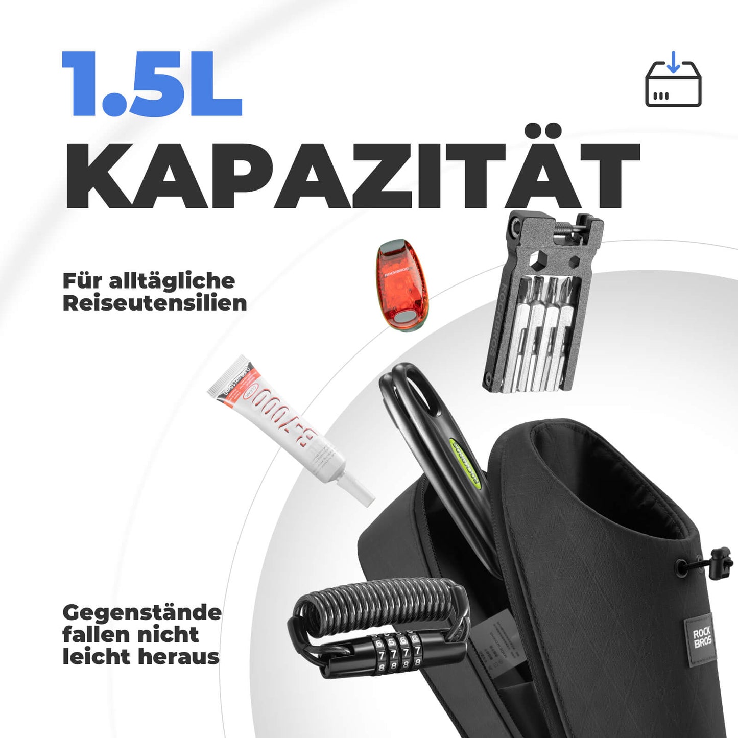 Lenkertasche Wasserflaschentasche 1.5L für Trinkflaschen Ø7 cm