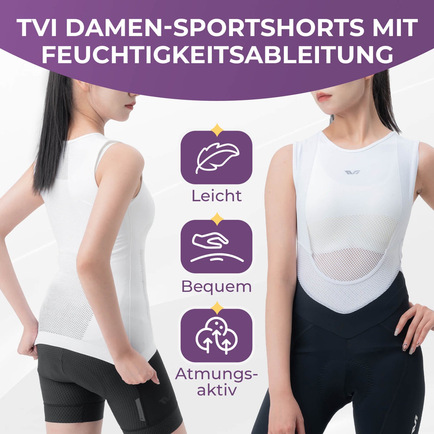 TVI Damen Ärmellos Radtrikot Fahrradweste Sommer