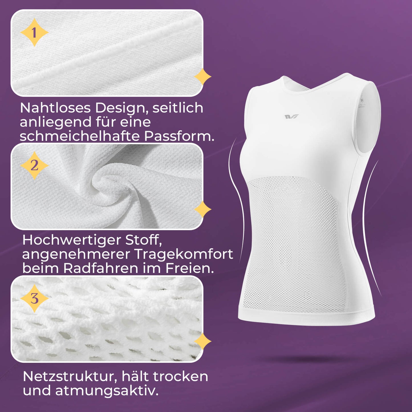 TVI Damen Ärmellos Radtrikot Fahrradweste Sommer