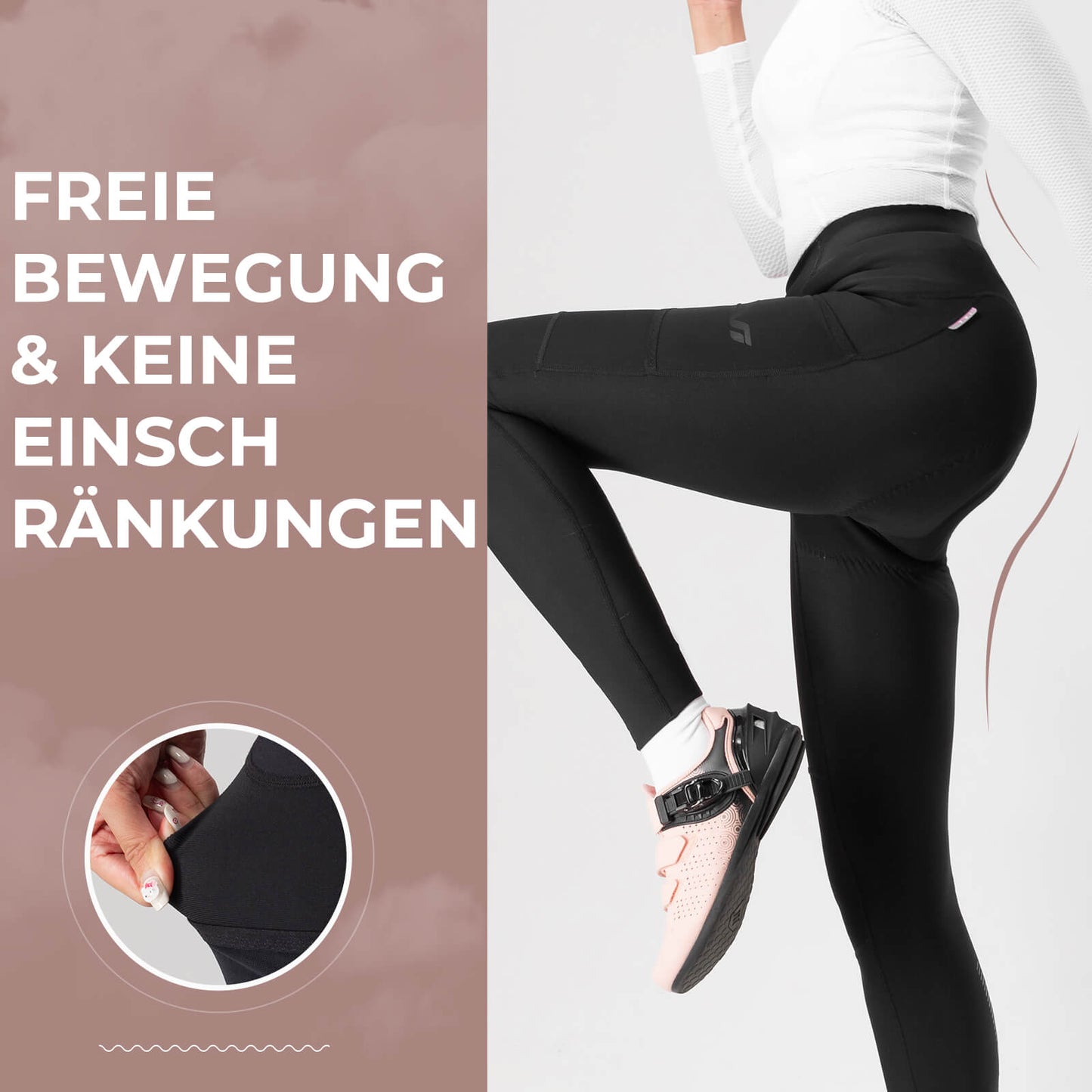 TVI Lange Fahrradhose mit Sitzpolster Atmungsaktiv Warm