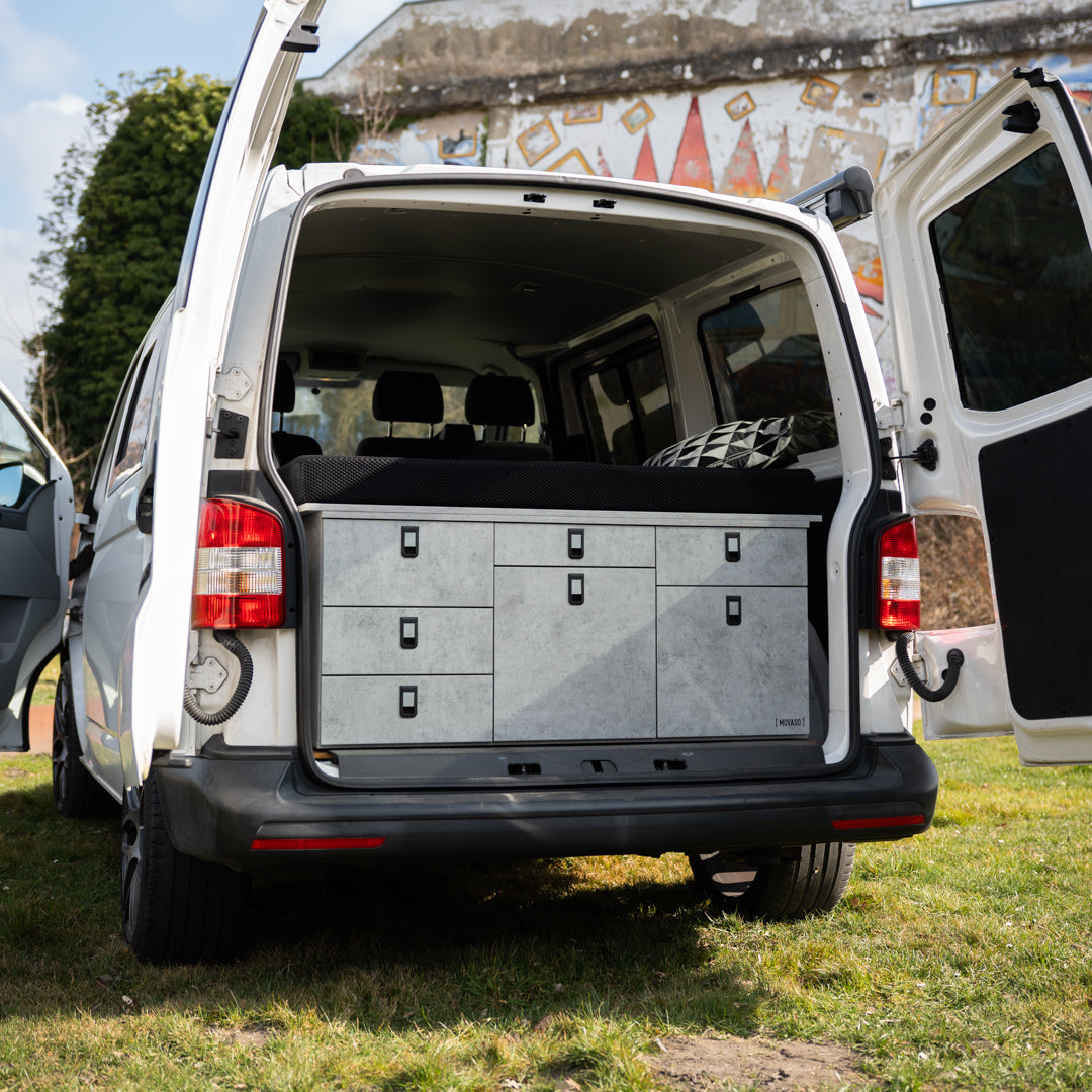 Camper Komplettsystem – Maßgeschneiderte Campingbox & Bett für VW, Mercedes & Ford